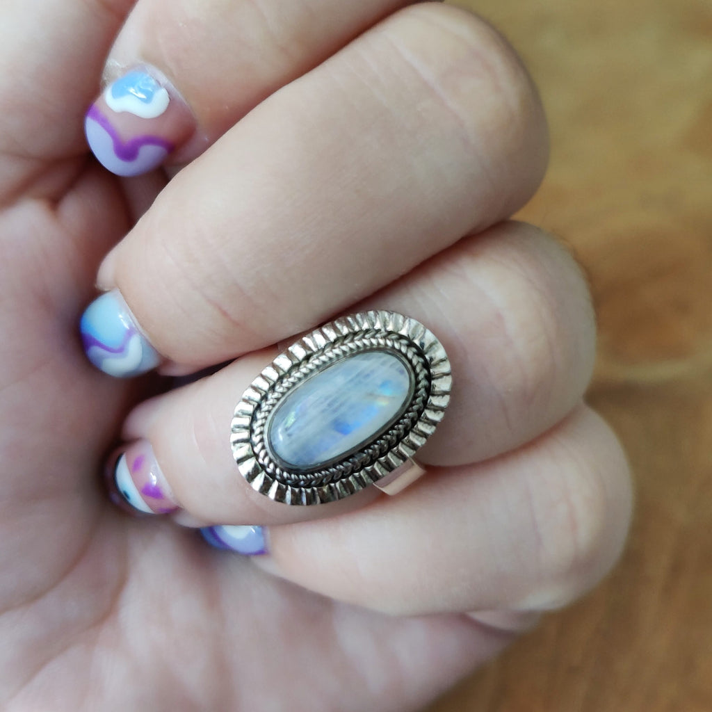 Ring | Sterling zilver & maansteen | maat 17 image 4