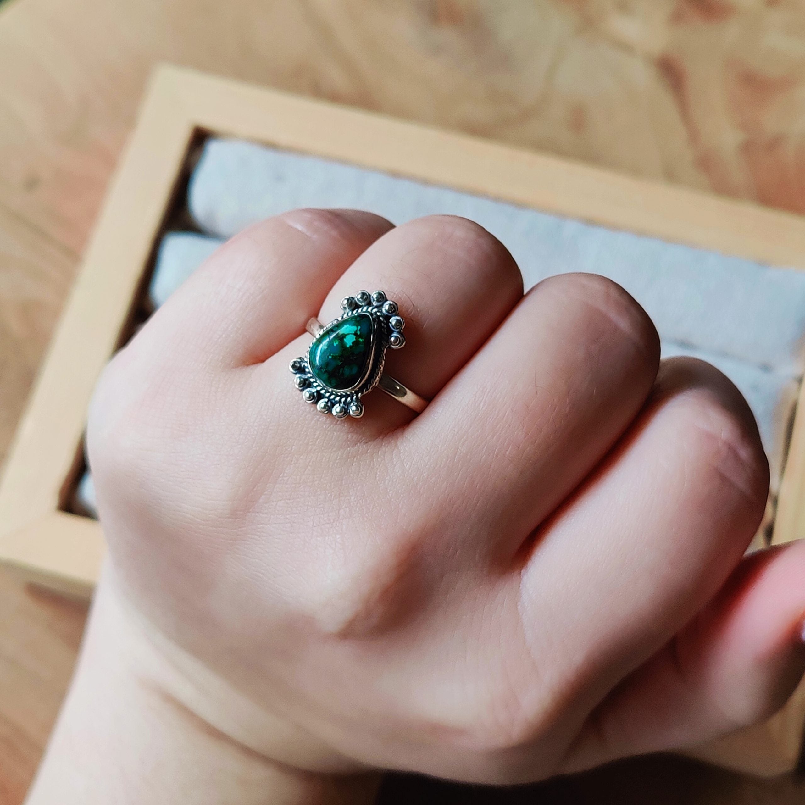 Ring | Sterling zilver & turkoois | maat 18,75 image 0