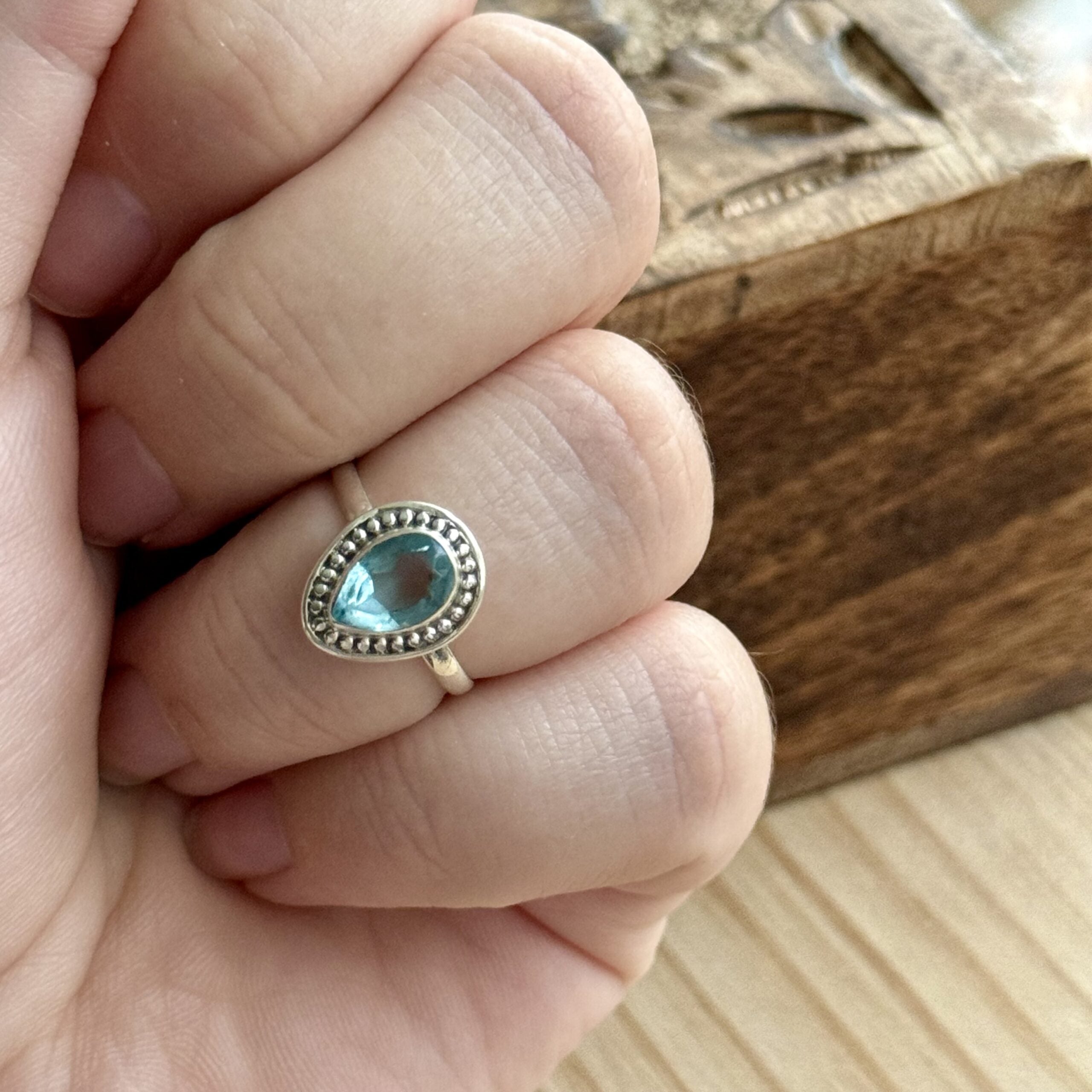 Ring | Sterling zilver & aquamarijn | maat 16,25 image 4