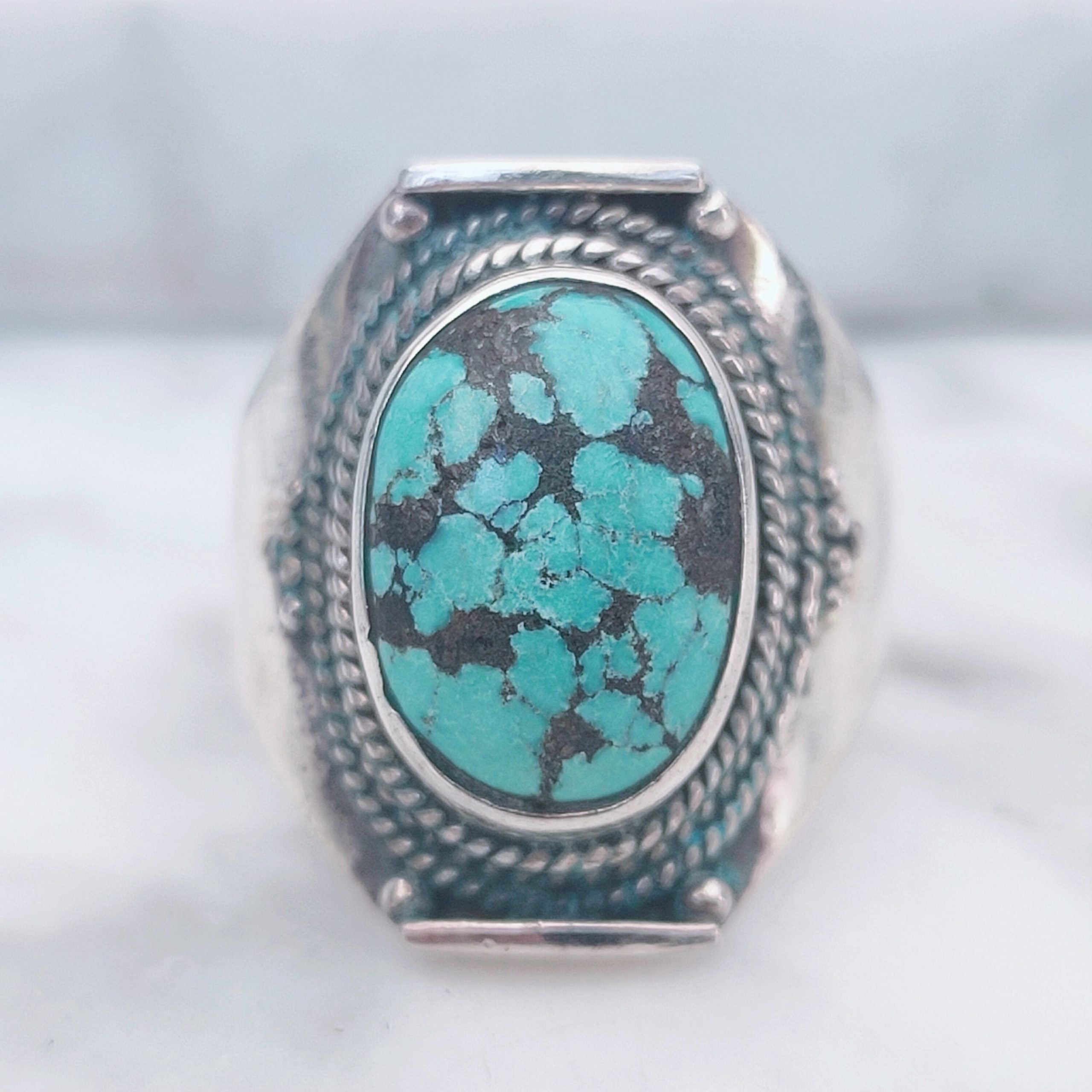 Ring | Sterling zilver & turkoois | maat 18,25 image 0