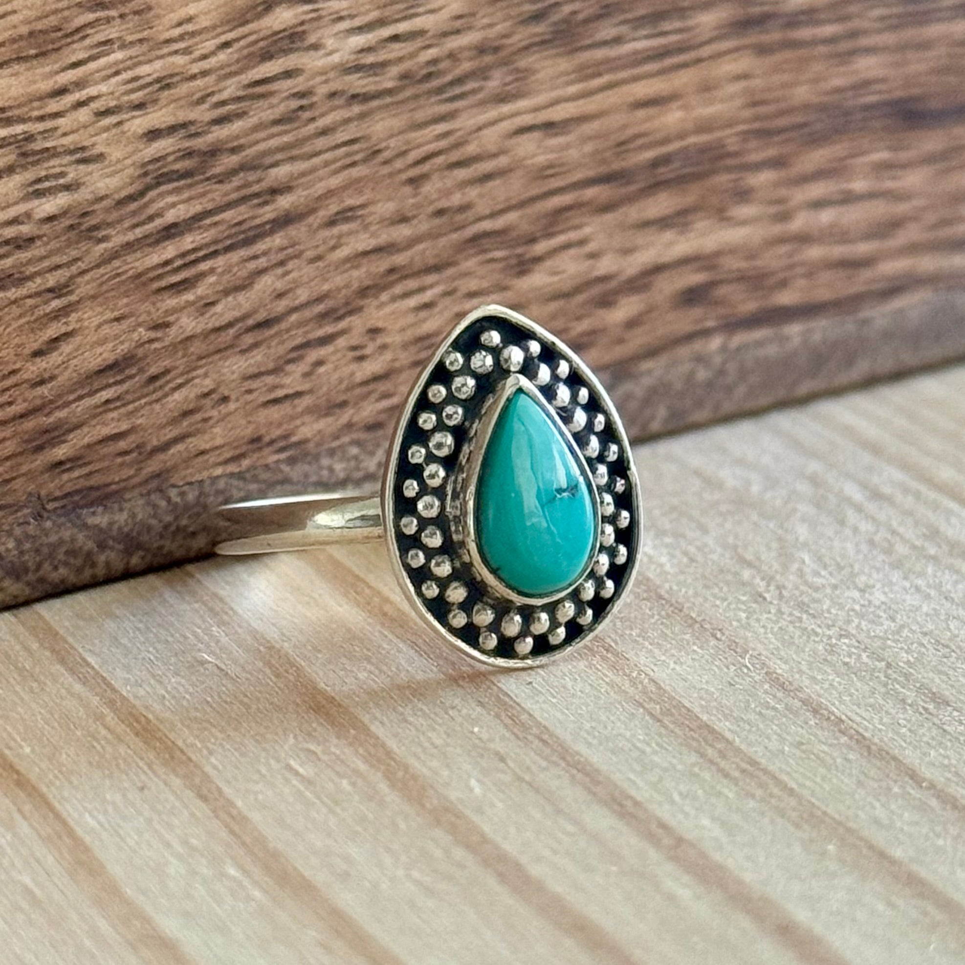 Ring | Sterling zilver & turkoois | maat 18 image 1