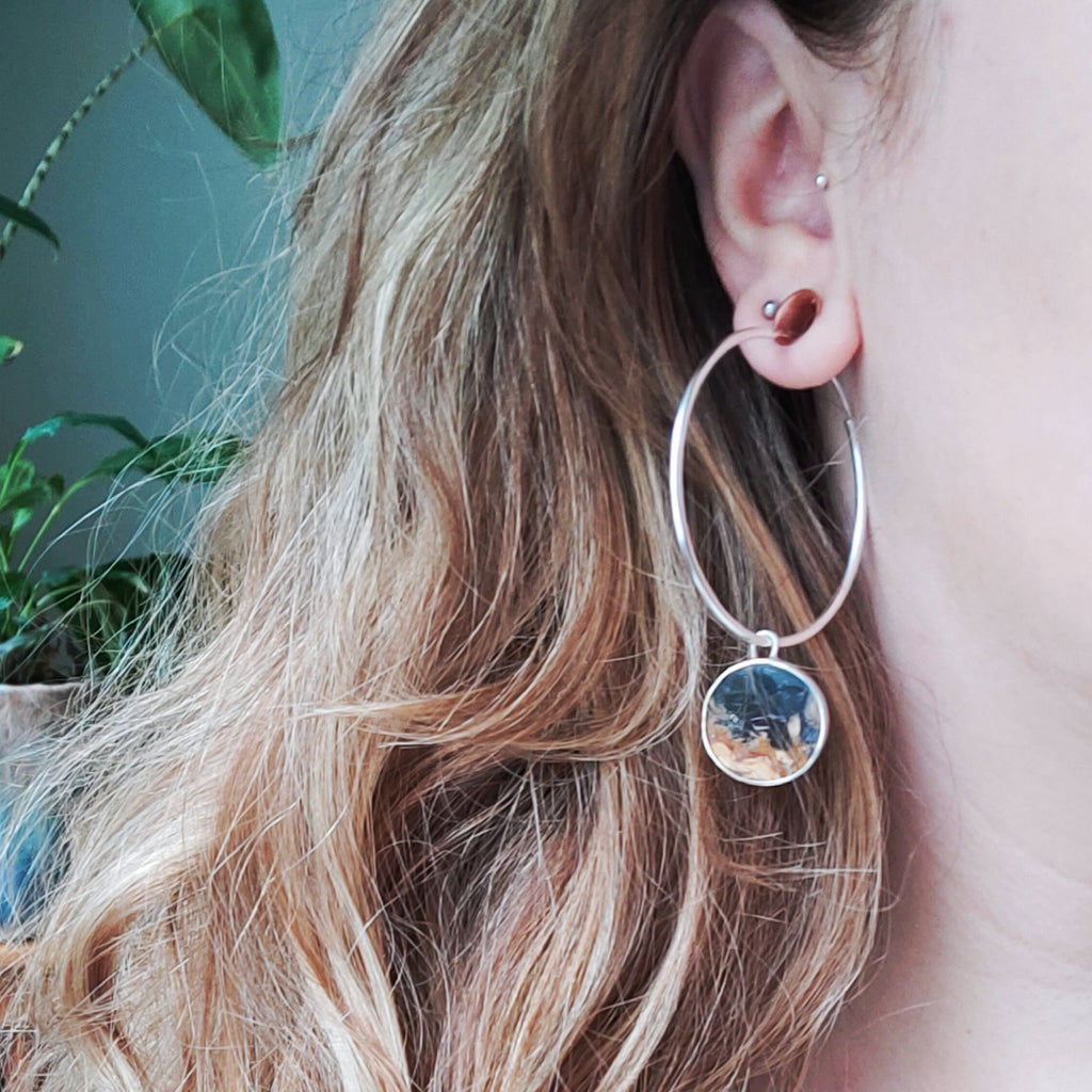 Hoops | Sterling zilver & palm root agate | BY AIS image 2