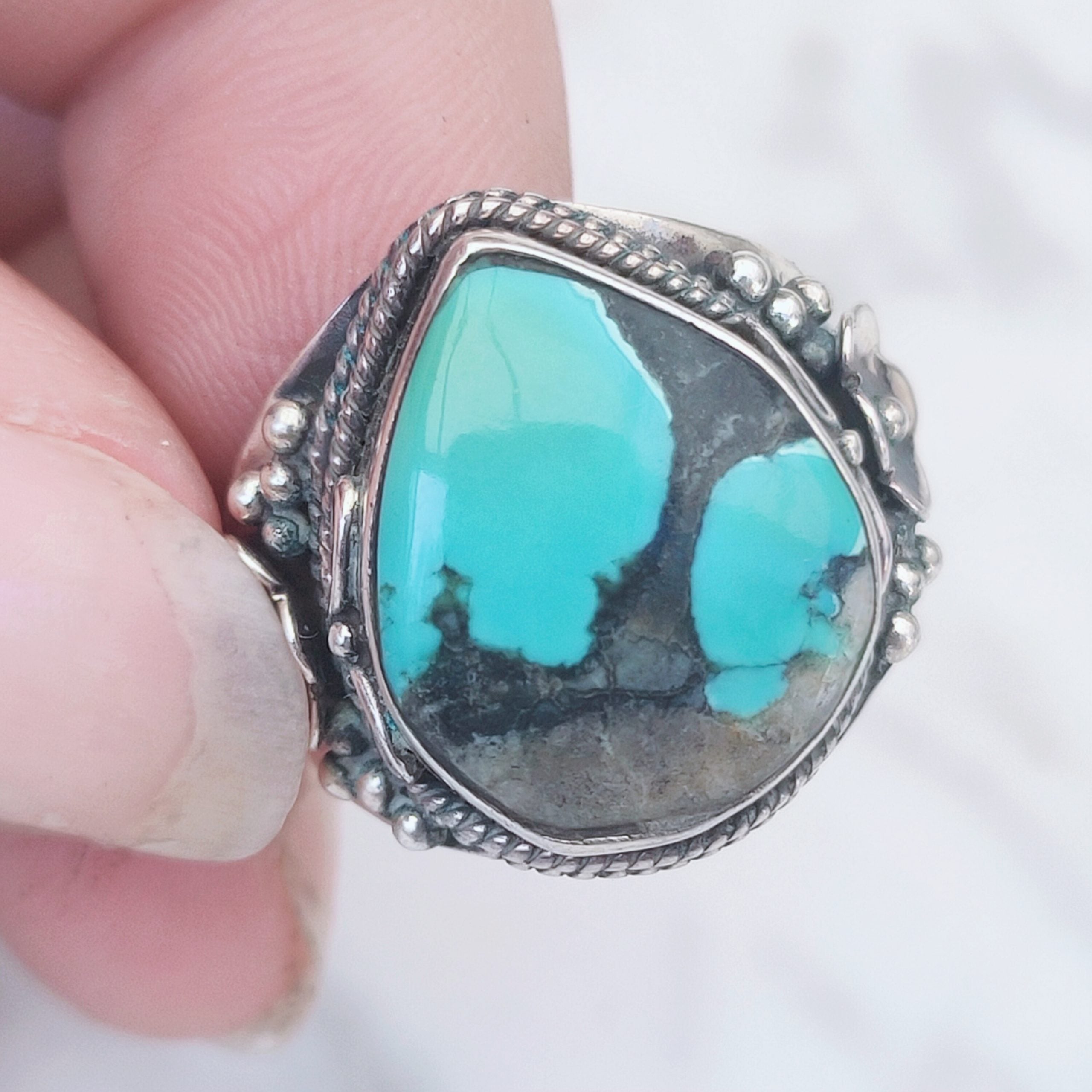 Ring | Sterling zilver & turkoois | maat 17,5 image 1