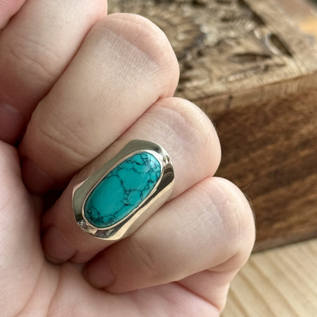 Ring | Sterling zilver & turkoois | maat 16,75 image 3