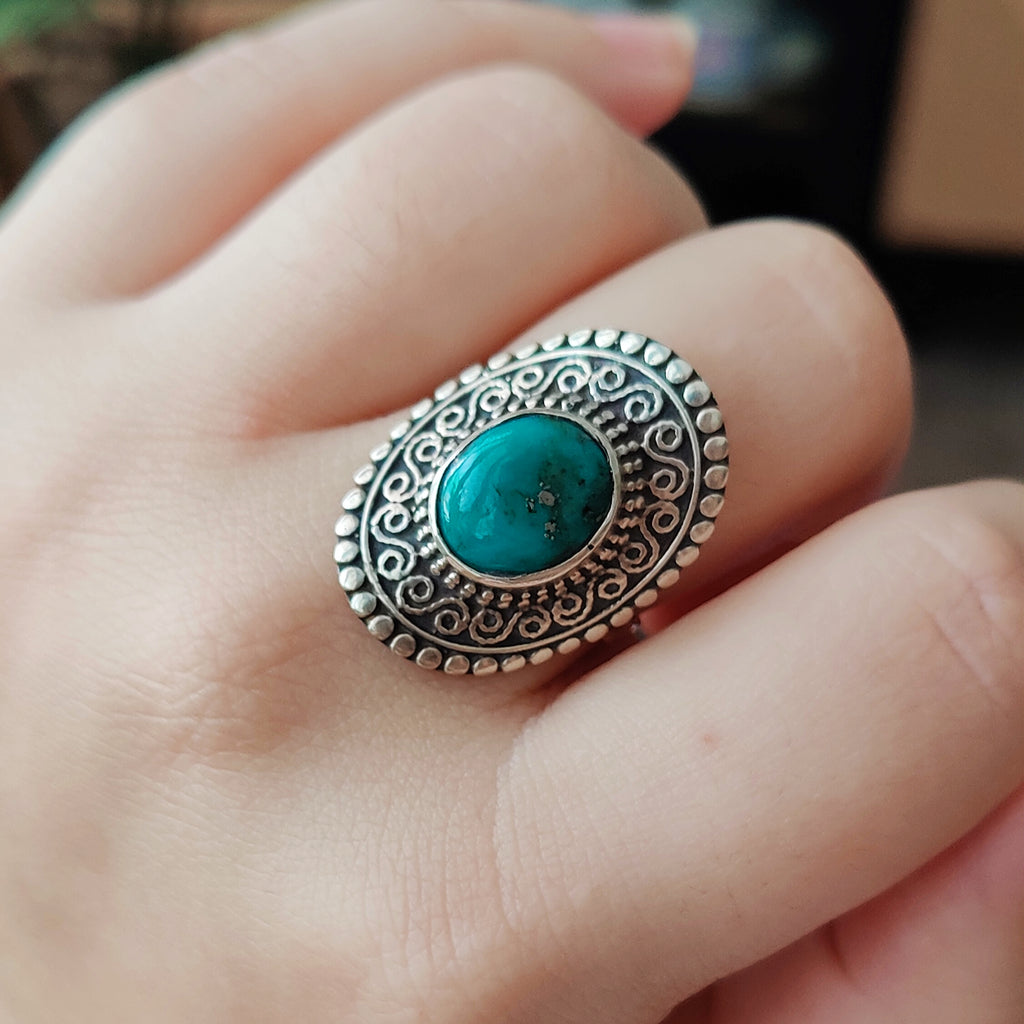 Ring | Sterling zilver & turkoois | maat 20,25 image 3