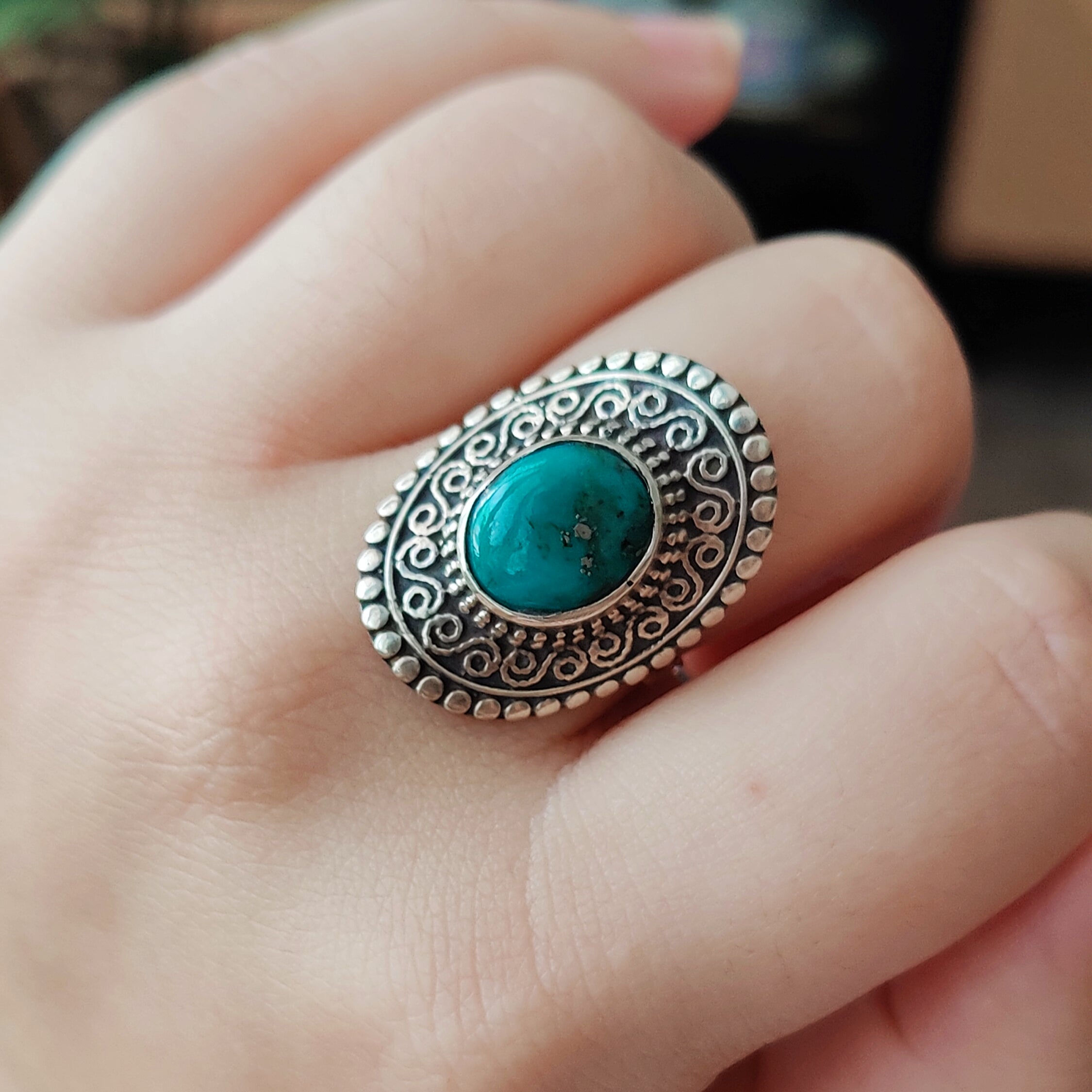 Ring | Sterling zilver & turkoois | maat 20,25 image 3