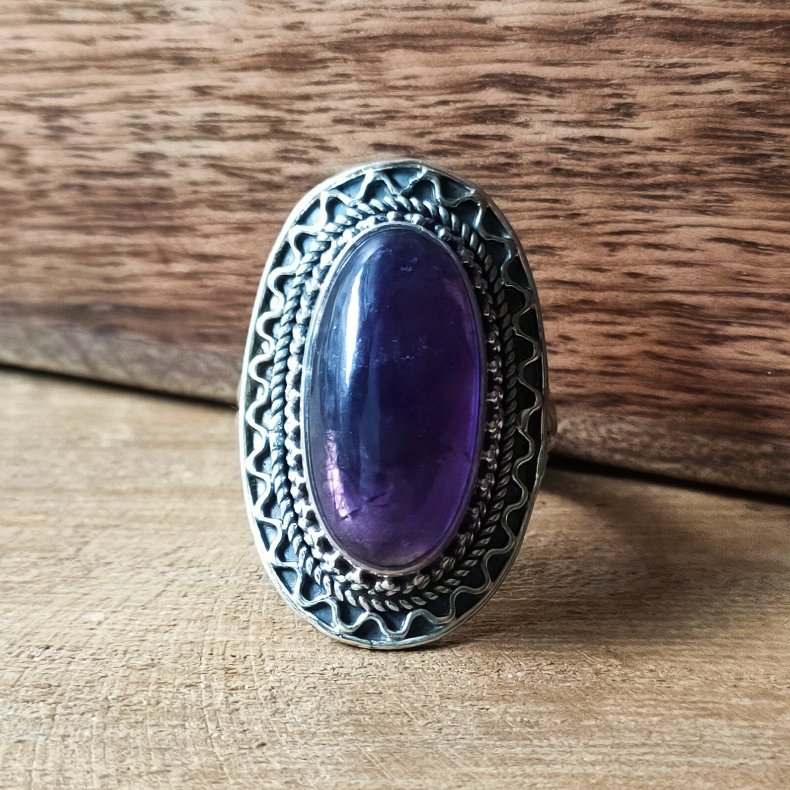 Ring | Sterling zilver & amethist | maat 18,25 image 2