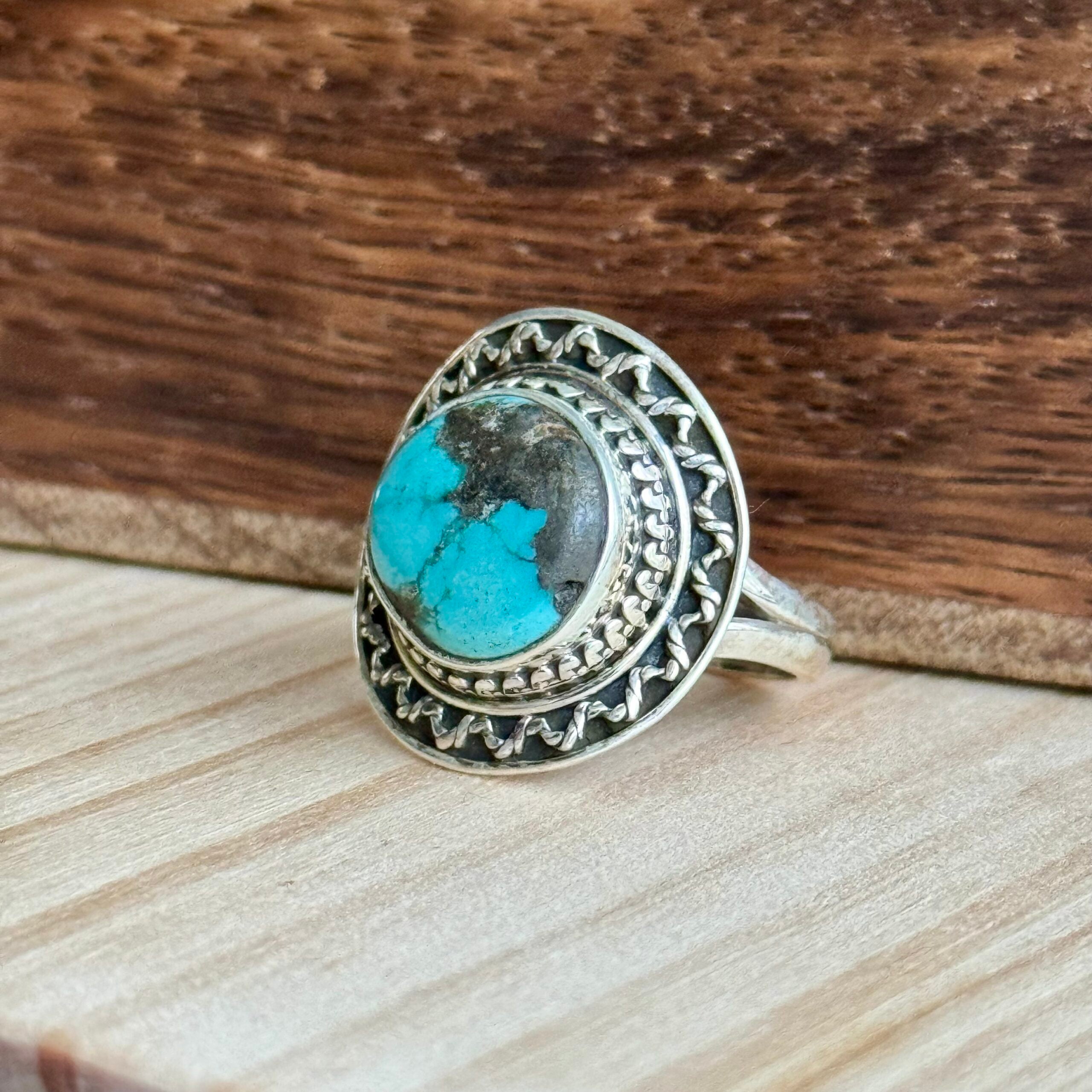 Ring | Sterling zilver & turkoois | maat 17,5 image 2