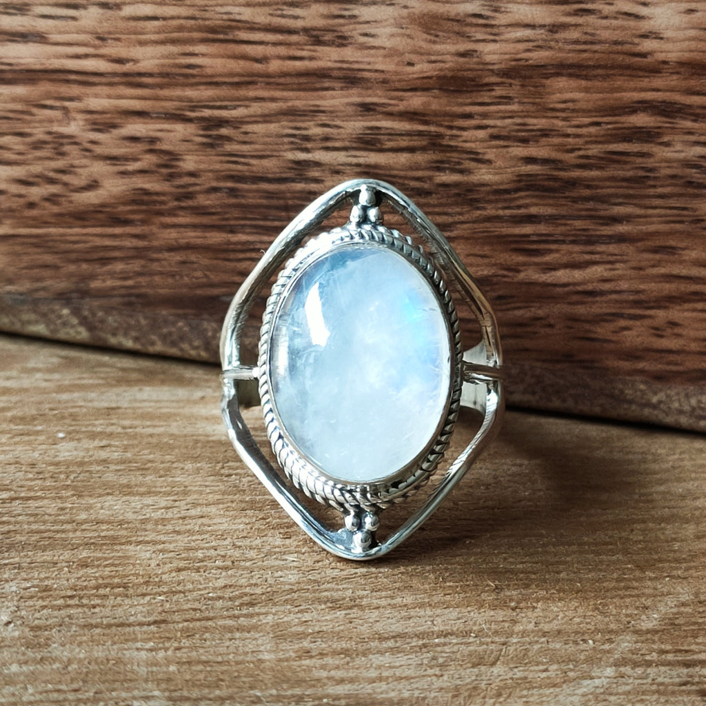 Ring Sundar | Sterling zilver & maansteen | maat 17,5 image 2