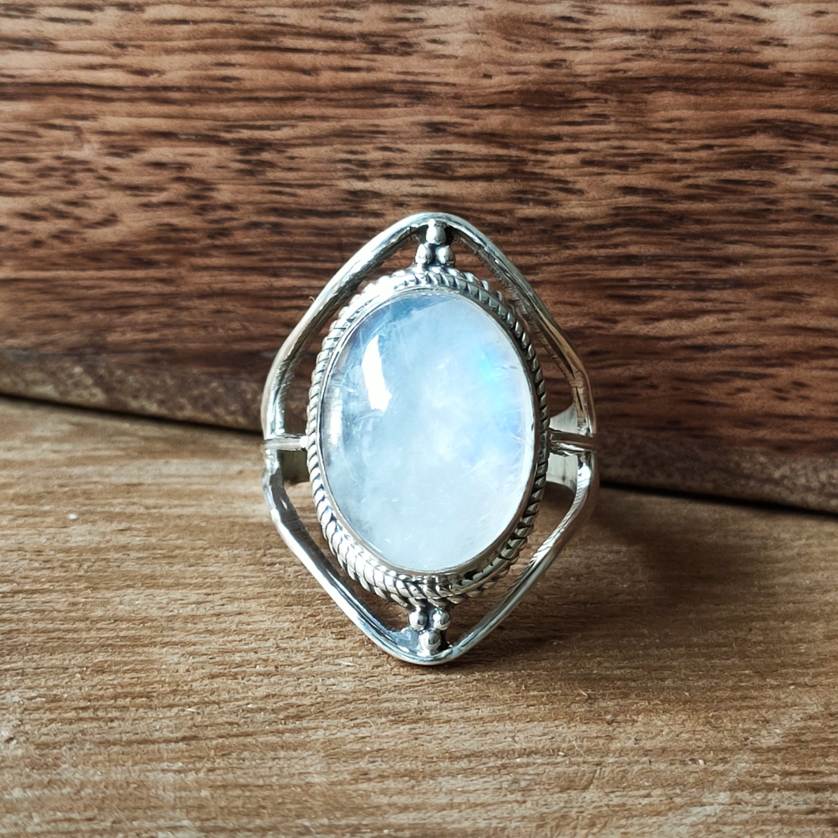Ring Sundar | Sterling zilver & maansteen | maat 17,5 image 2
