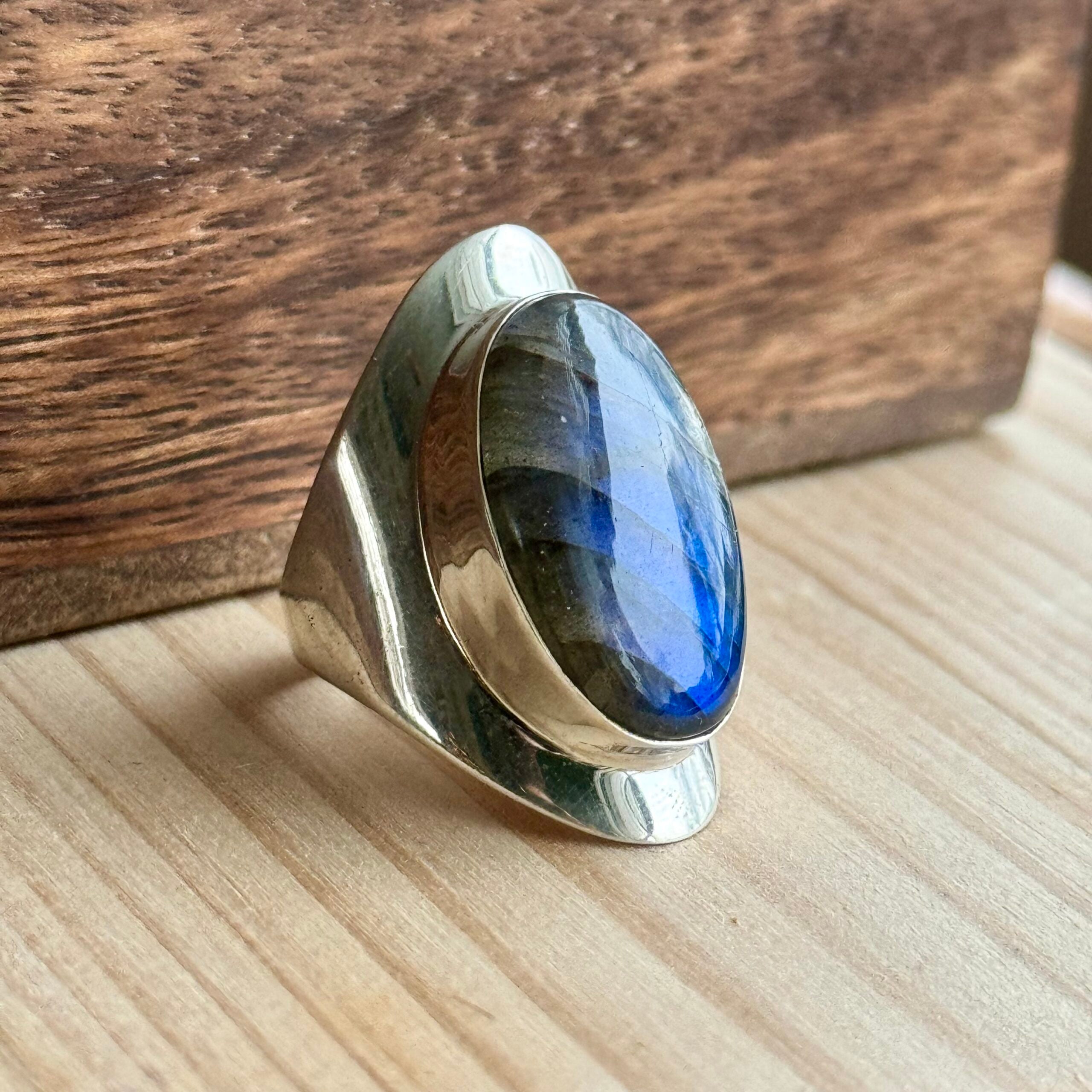 Ring | Sterling zilver & labradoriet | maat 17,5 image 4