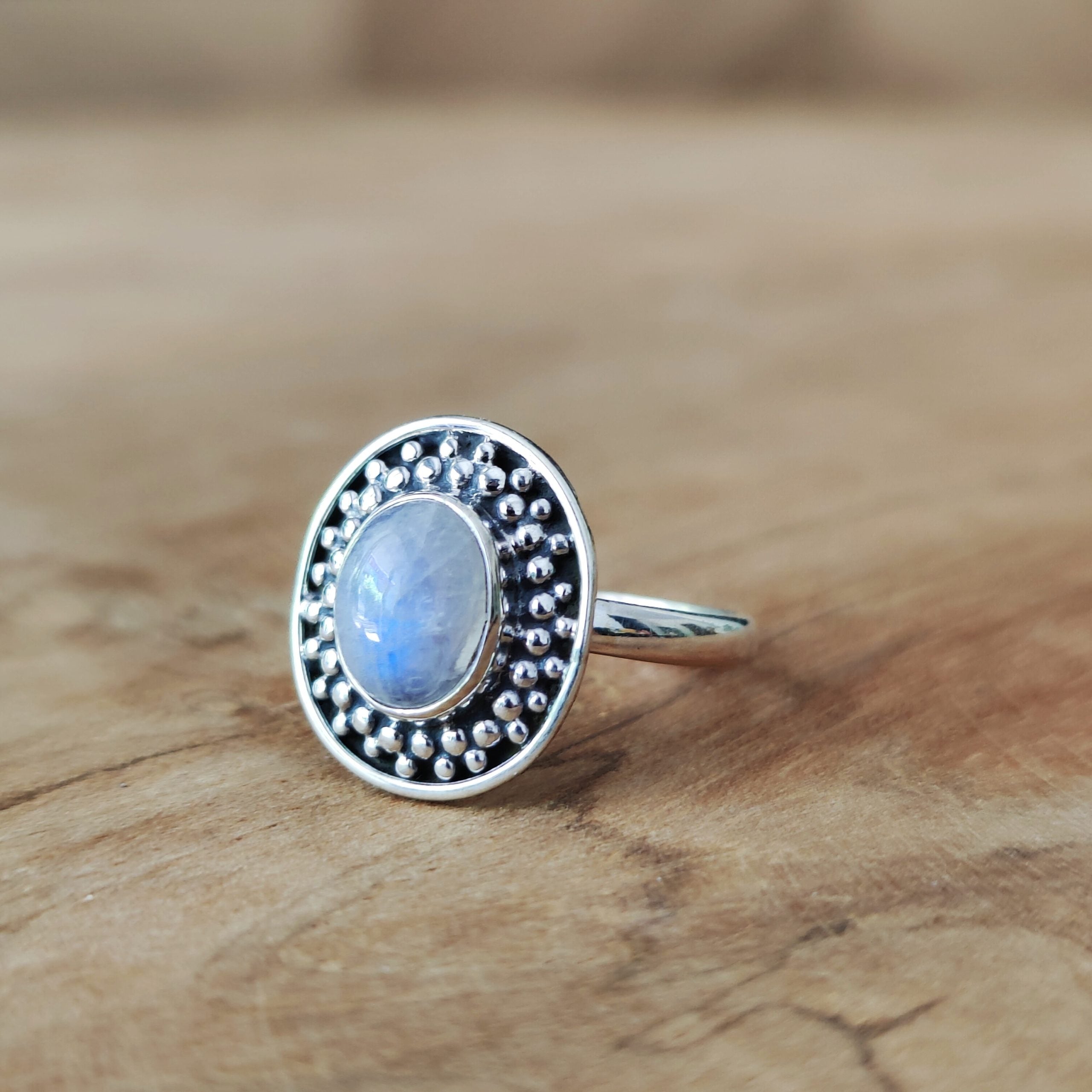 Ring | Sterling zilver & maansteen | maat 17 image 1