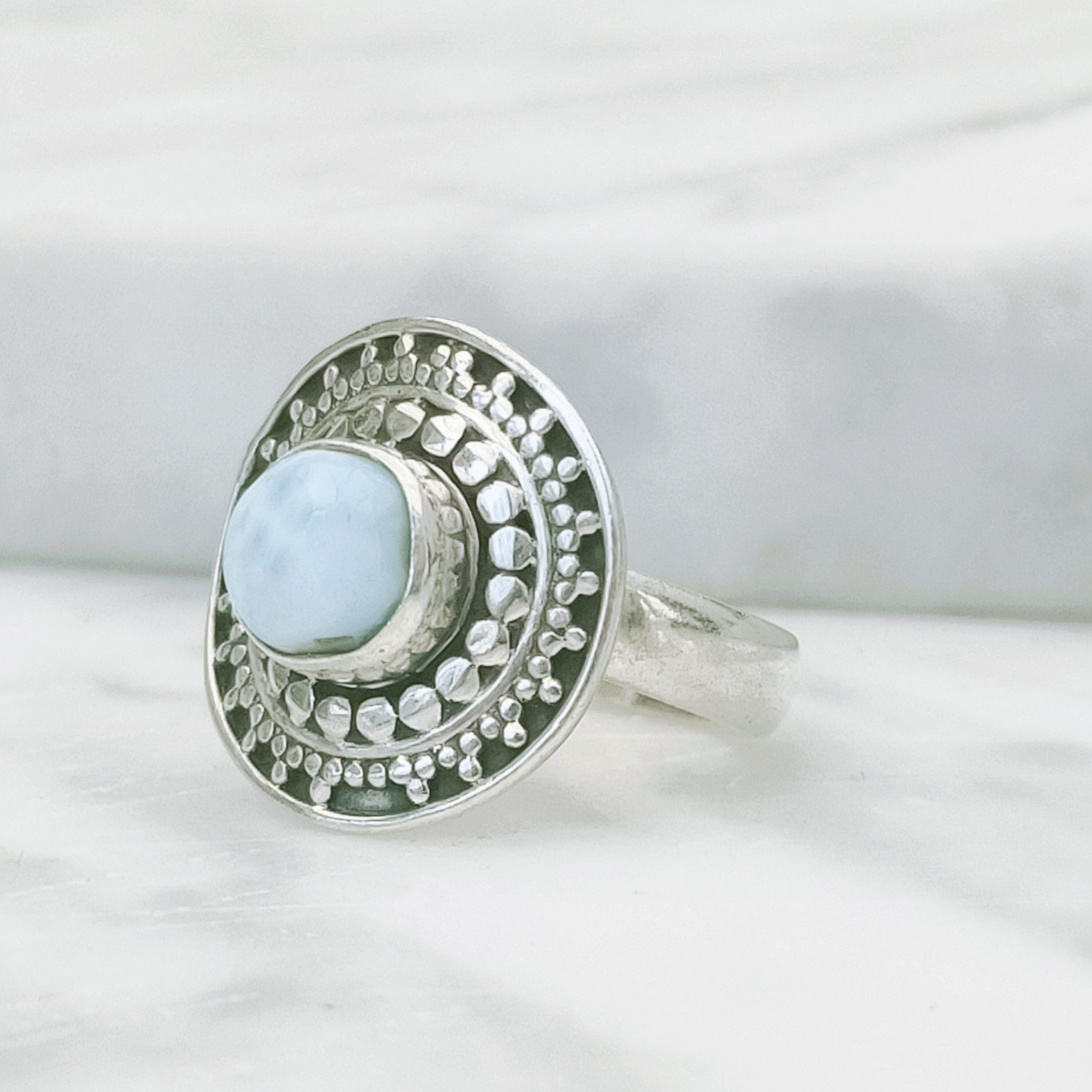 Ring | Sterling zilver & larimar | maat 15,5 image 2