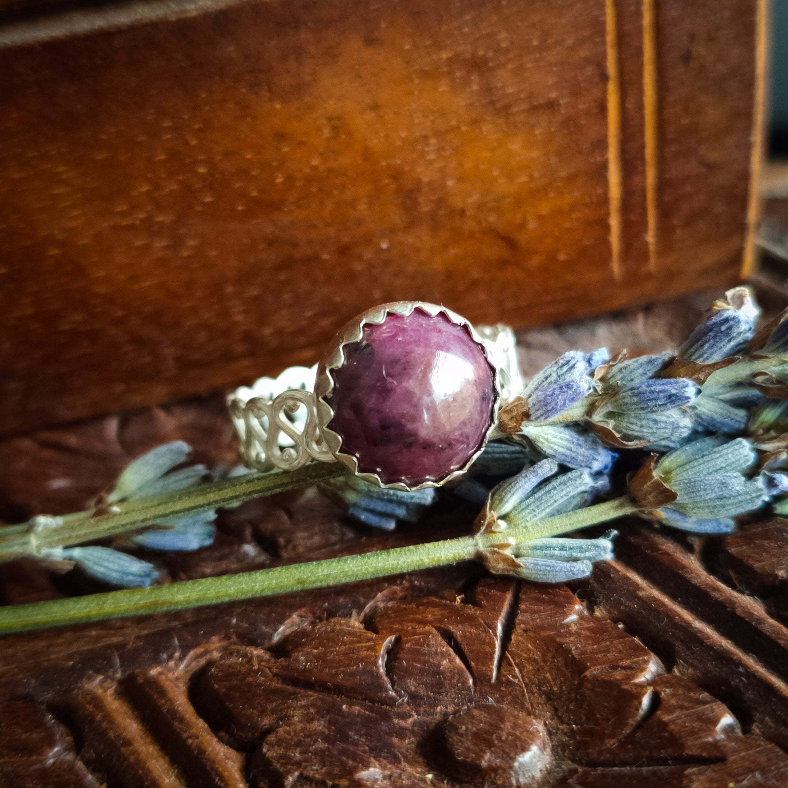 Ring sterling zilver & robijn | maat 16,5 | BY AIS image 7