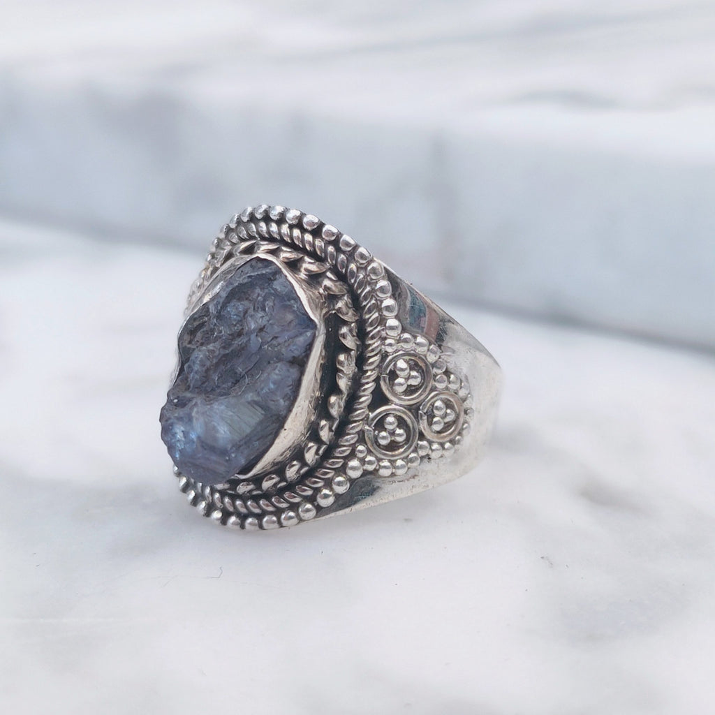 Ring | Sterling zilver & tanzaniet | maat 17,5 image 3