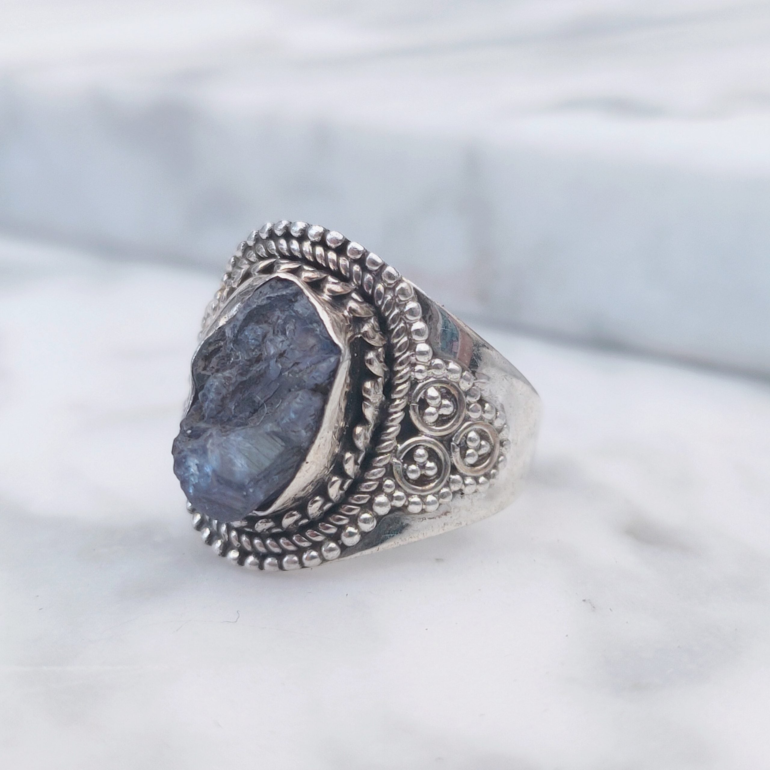 Ring | Sterling zilver & tanzaniet | maat 17,5 image 3