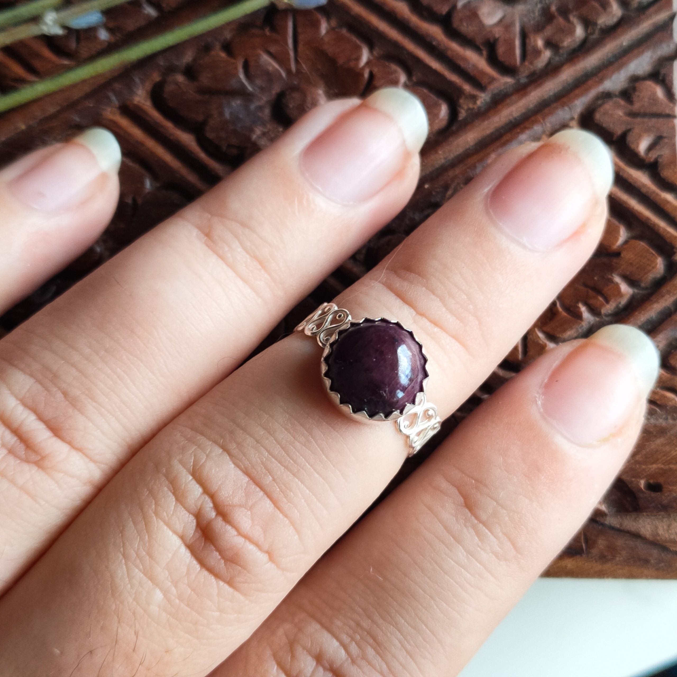 Ring sterling zilver & robijn | maat 16,5 | BY AIS image 4