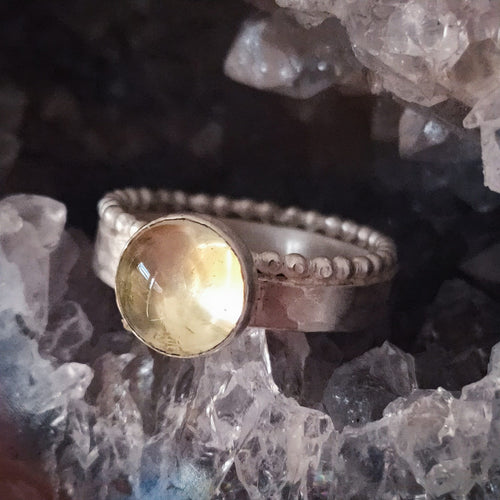 BY AIS | Ring Dots | sterling zilver & citrien - maat 16,75 image 0