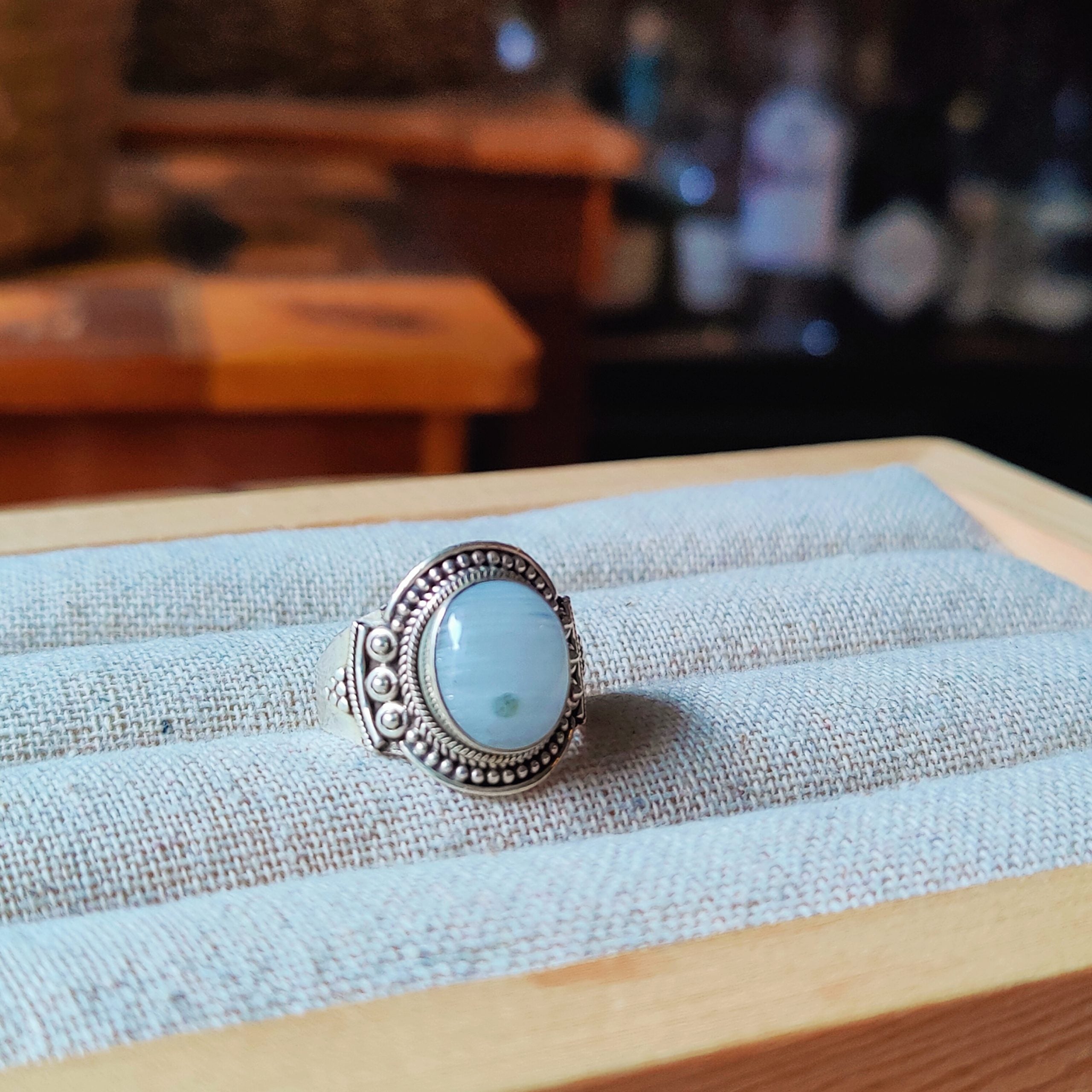 Ring | Sterling zilver & maansteen | maat 19 image 1