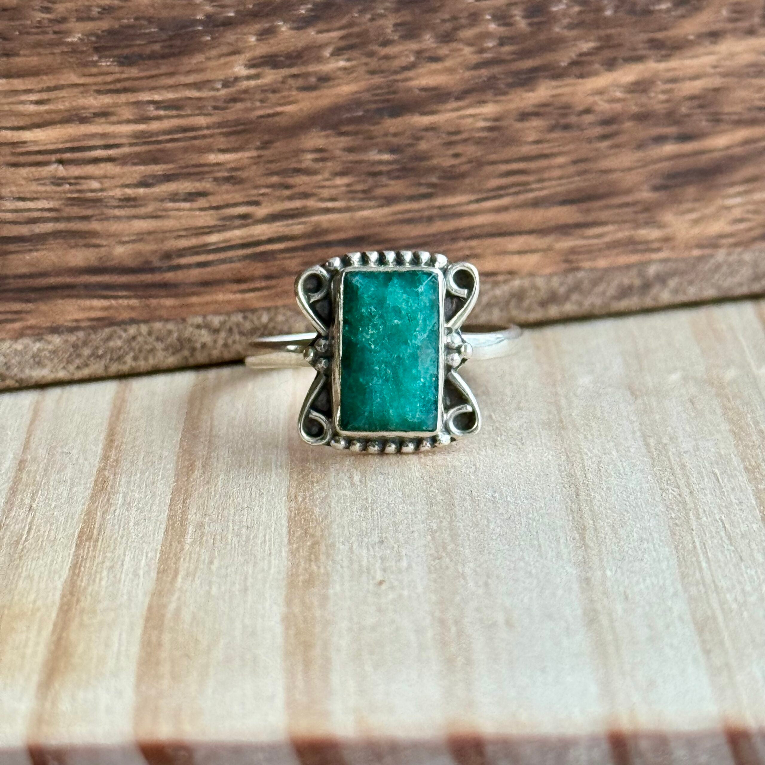 Ring | Sterling zilver & Aventurijn | maat 17,5 image 1