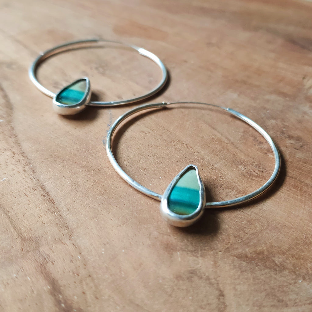 Hoops | Sterling zilver & opalized wood | BY AIS image 3