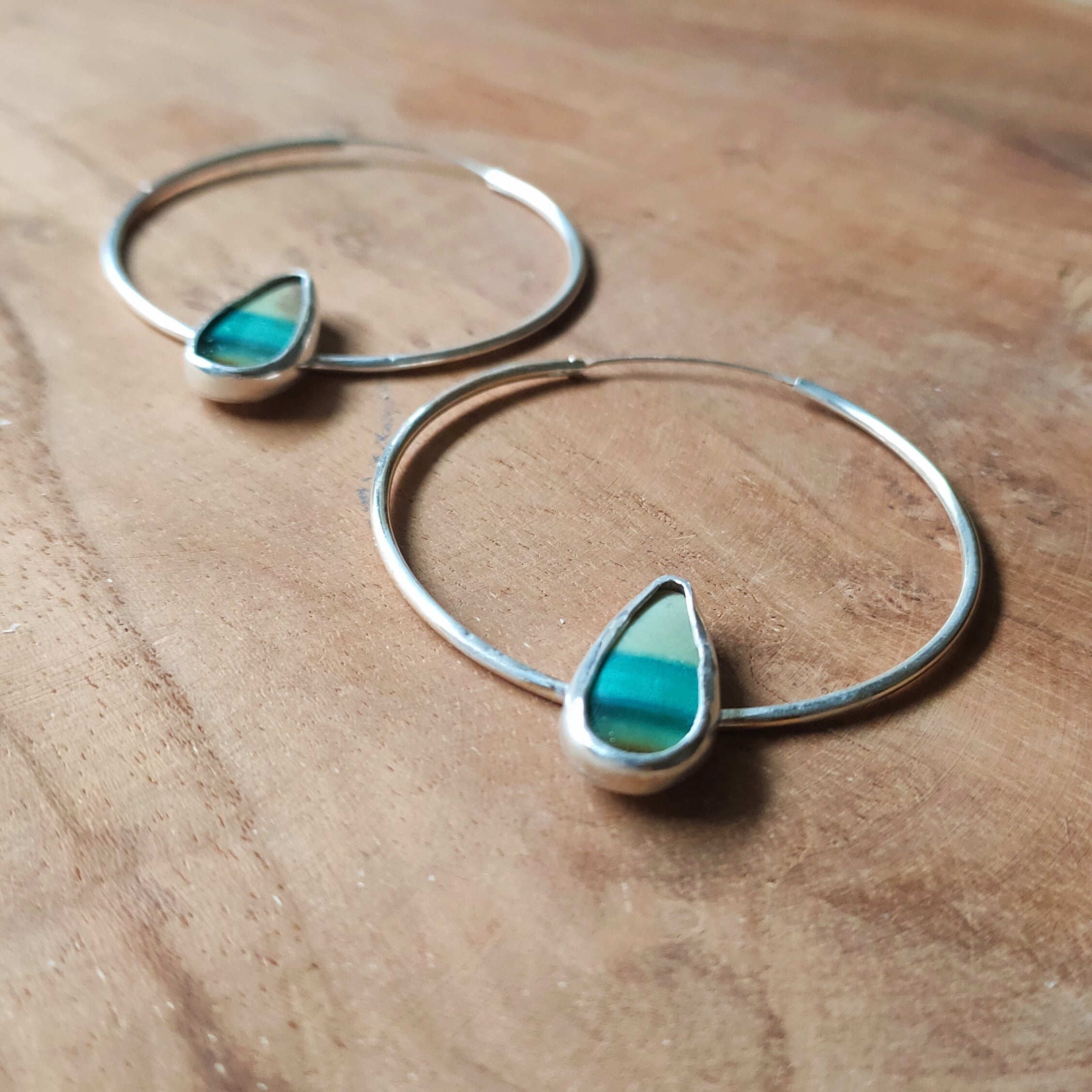 Hoops | Sterling zilver & opalized wood | BY AIS image 3