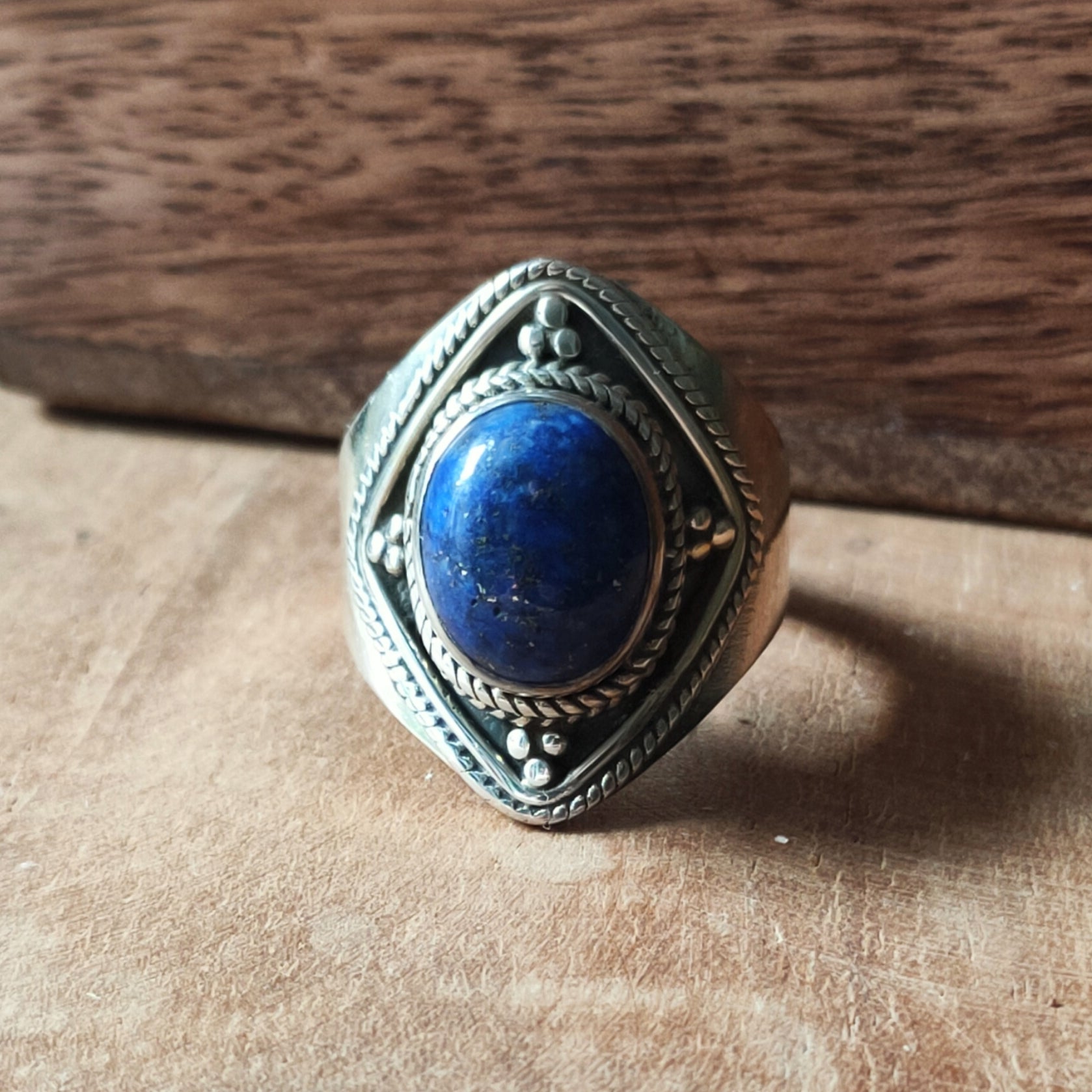 Ring Agni | Sterling zilver & lapis lazuli | maat 17,25 image 1