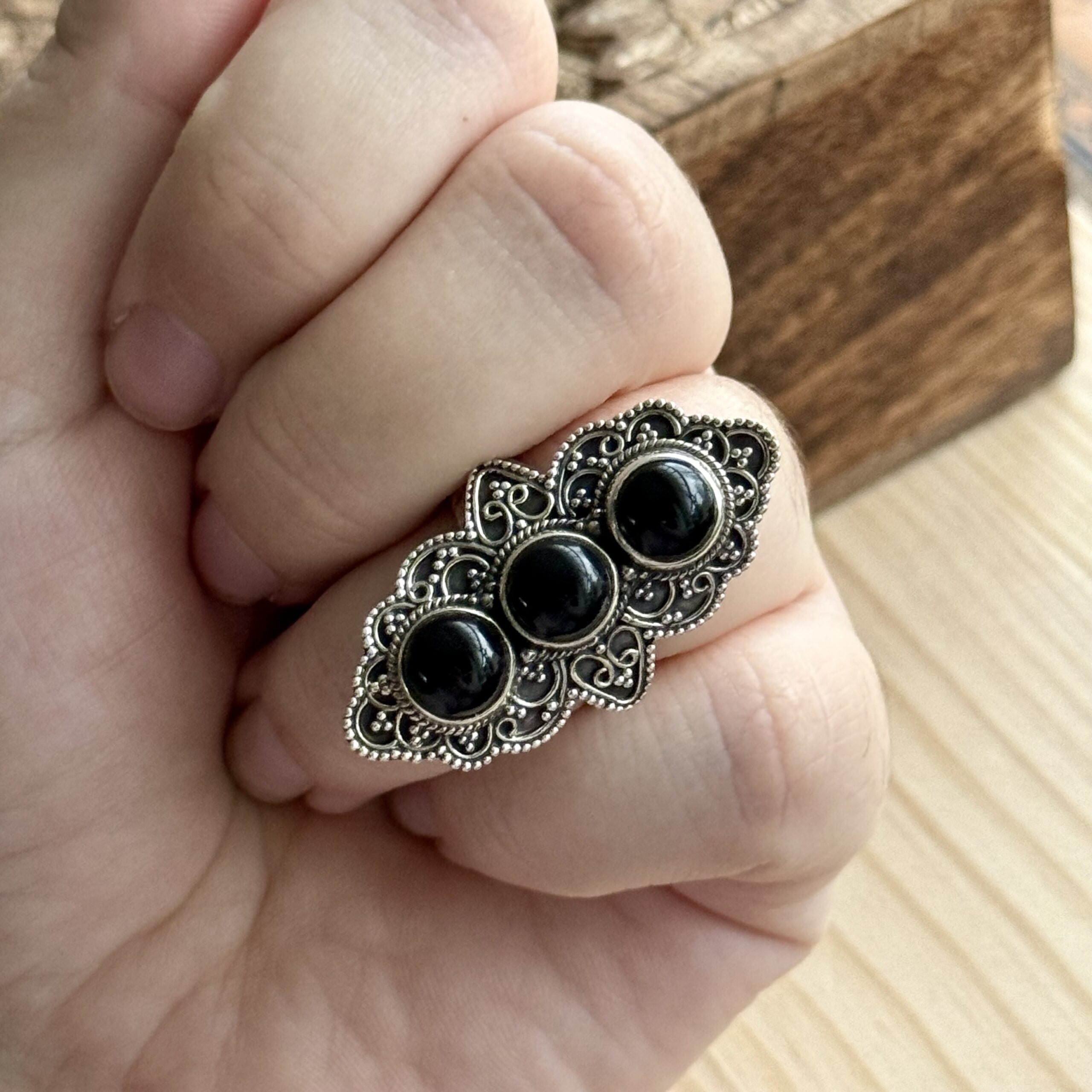 Ring | Sterling zilver & onyx | maat 17,25 image 4