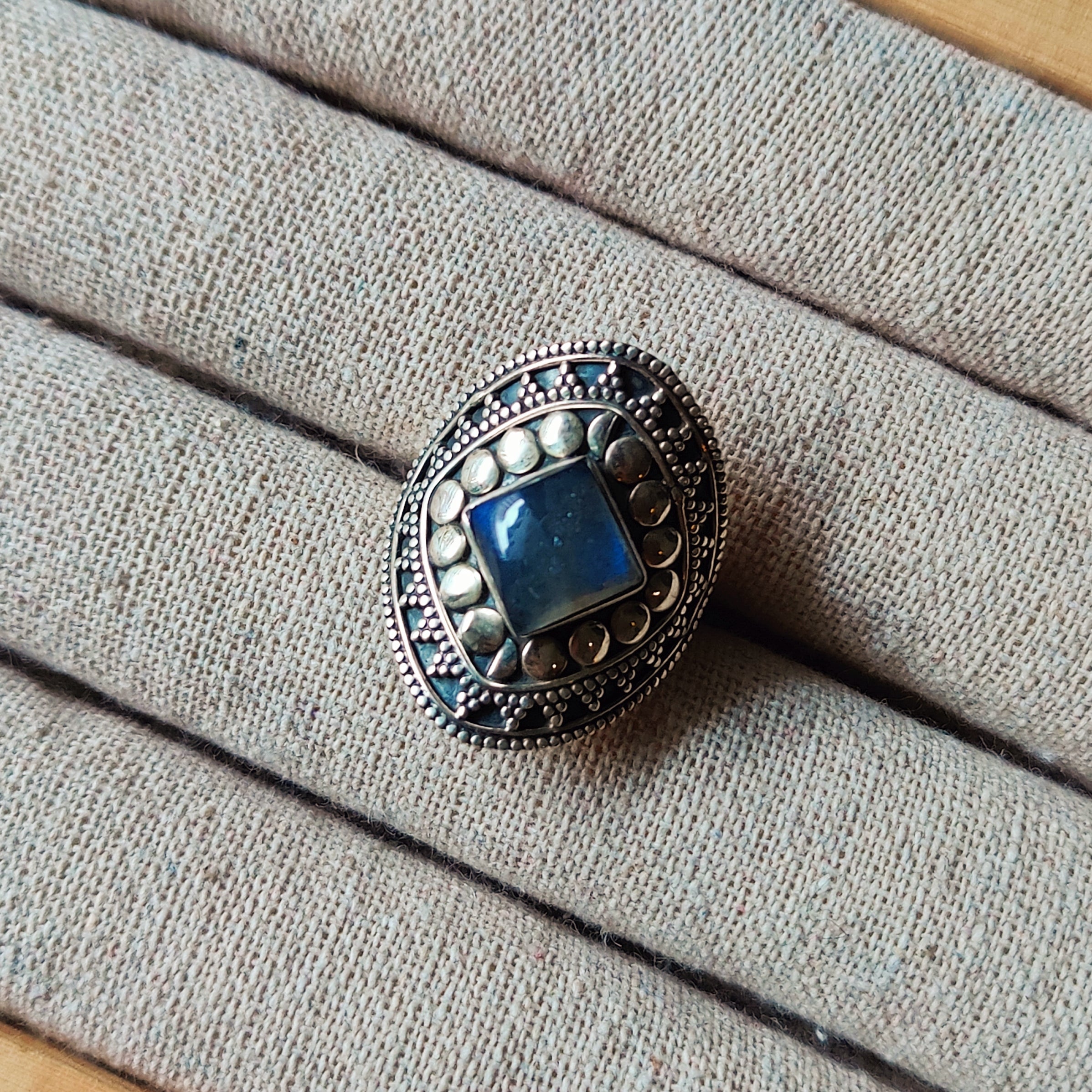Ring | Sterling zilver & labradoriet | maat 16,75 image 2