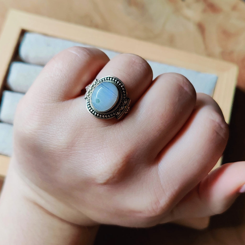 Ring | Sterling zilver & maansteen | maat 19 image 2