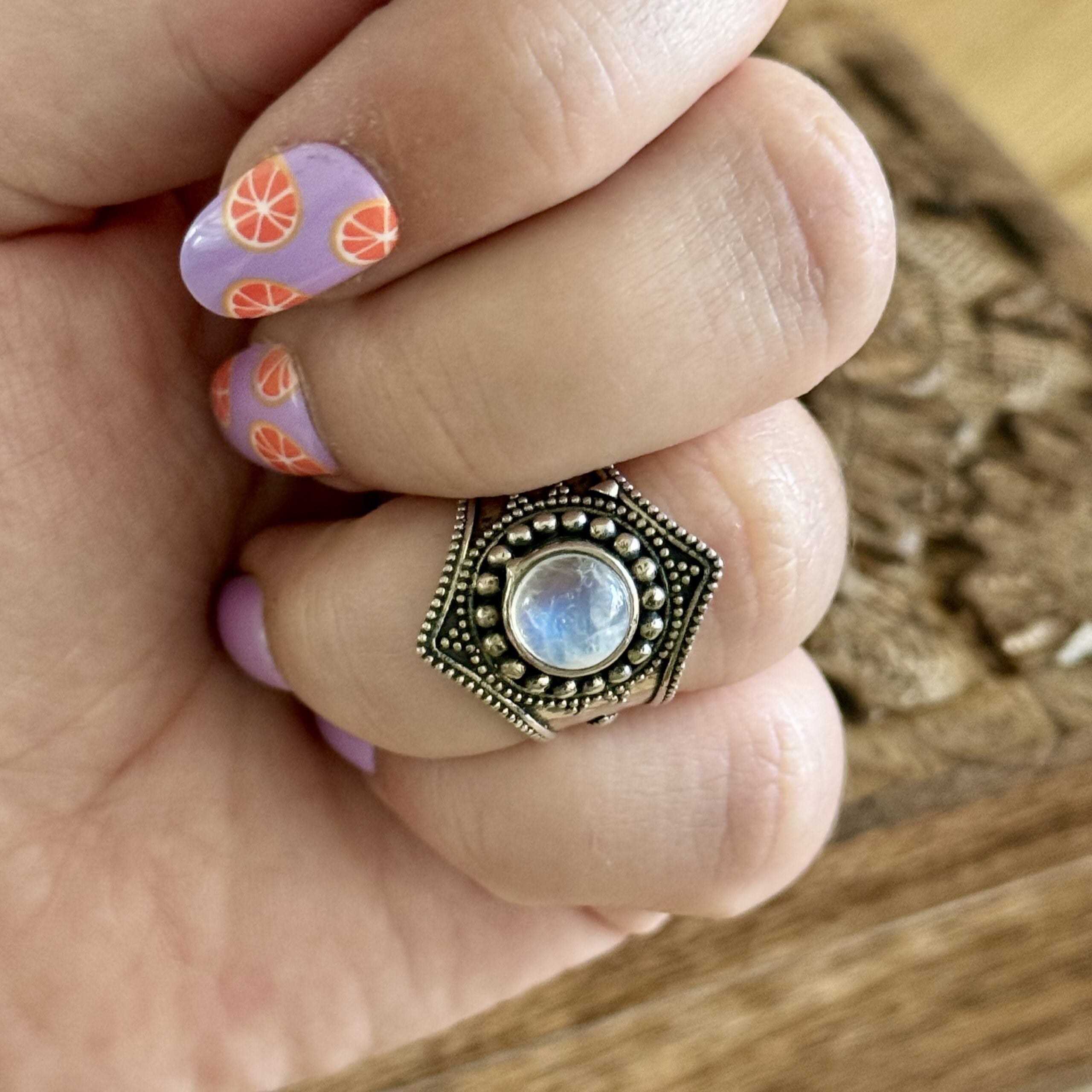 Ring | Sterling zilver & maansteen | maat 17,75 image 2
