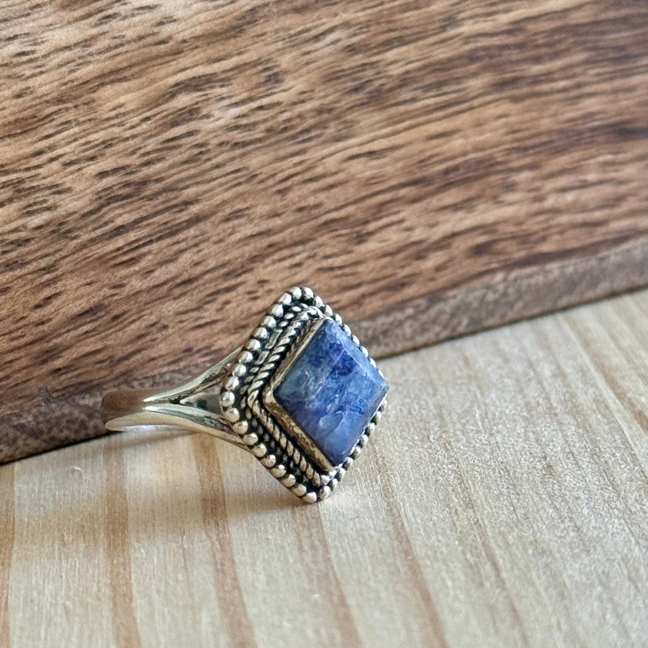 Ring | Sterling zilver & lepidoliet | maat 17 image 1