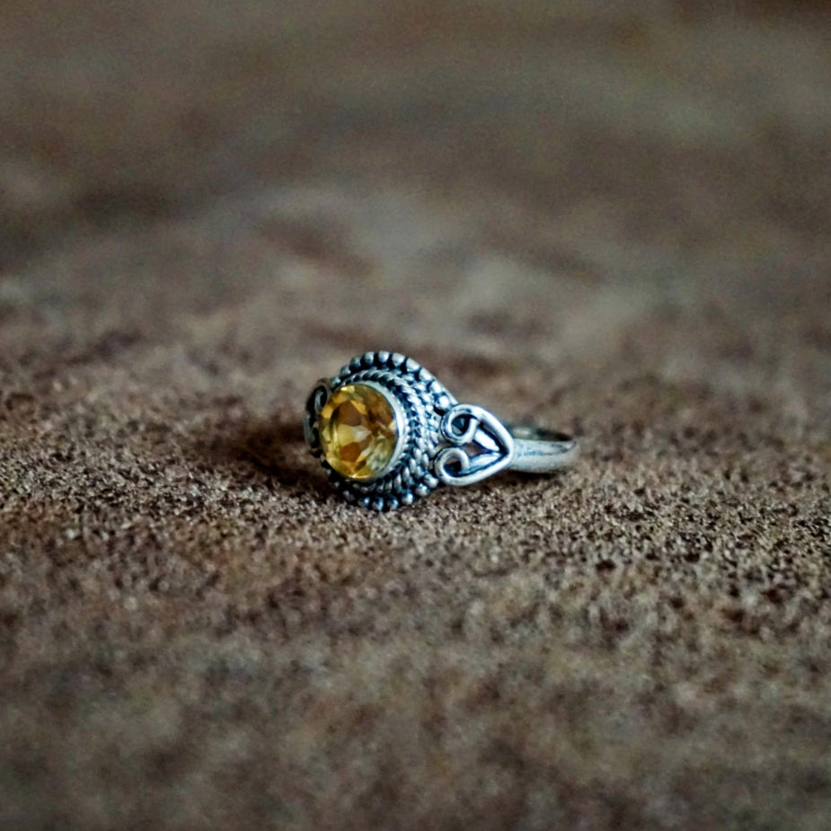 Ring | Sterling zilver & citrien | maat 17 image 1