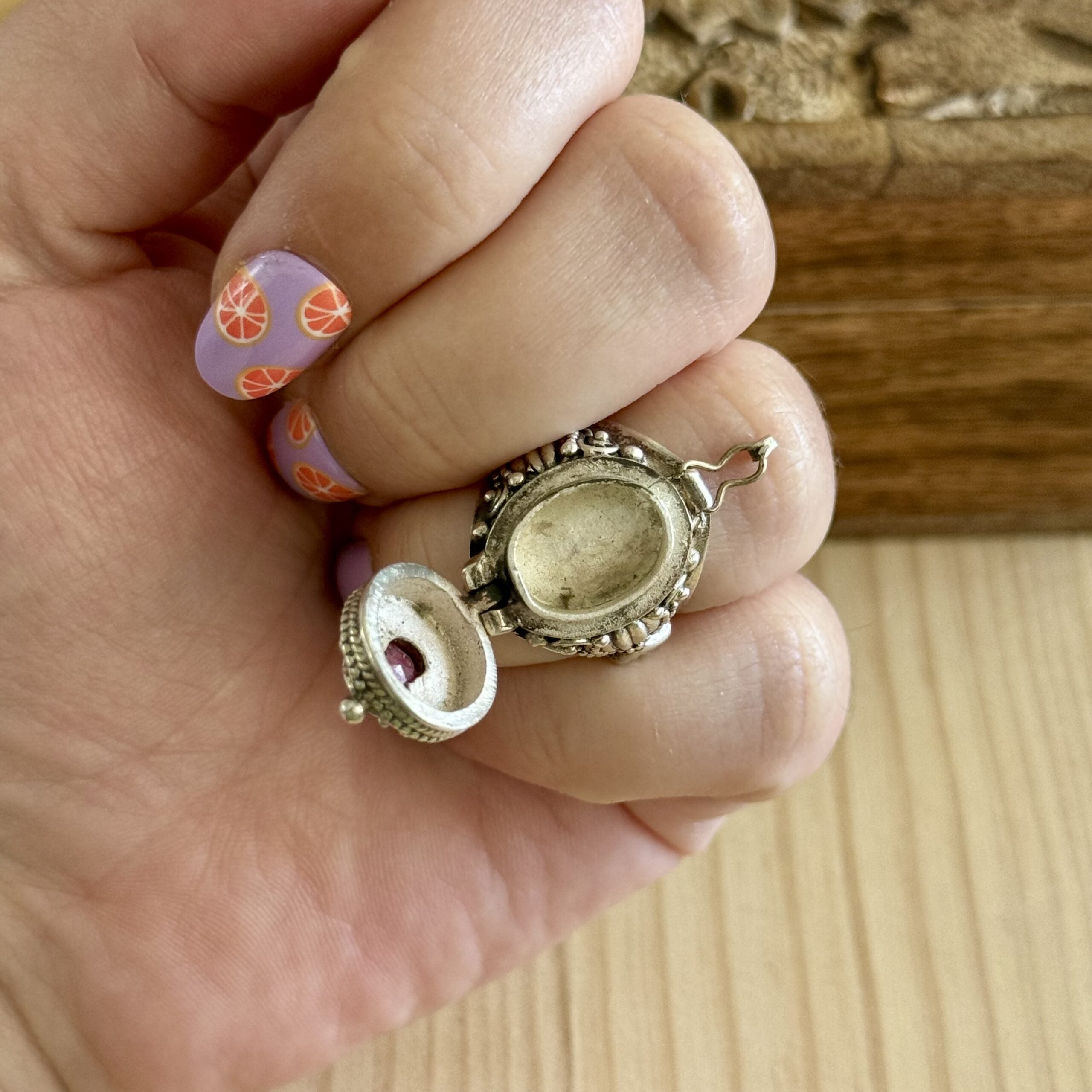 Poison box ring | Sterling zilver & robijn | maat 18,25 image 1
