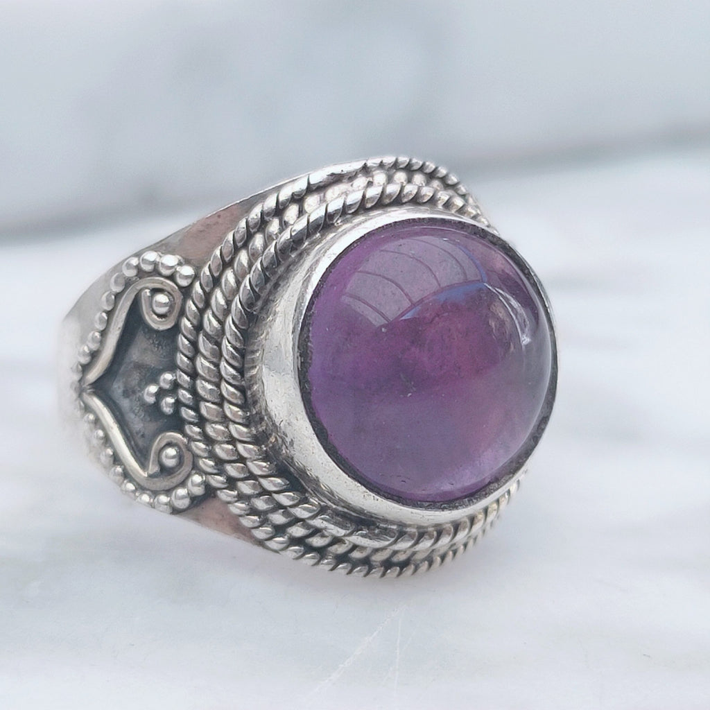 Ring | Sterling zilver & amethist | maat 18 image 3
