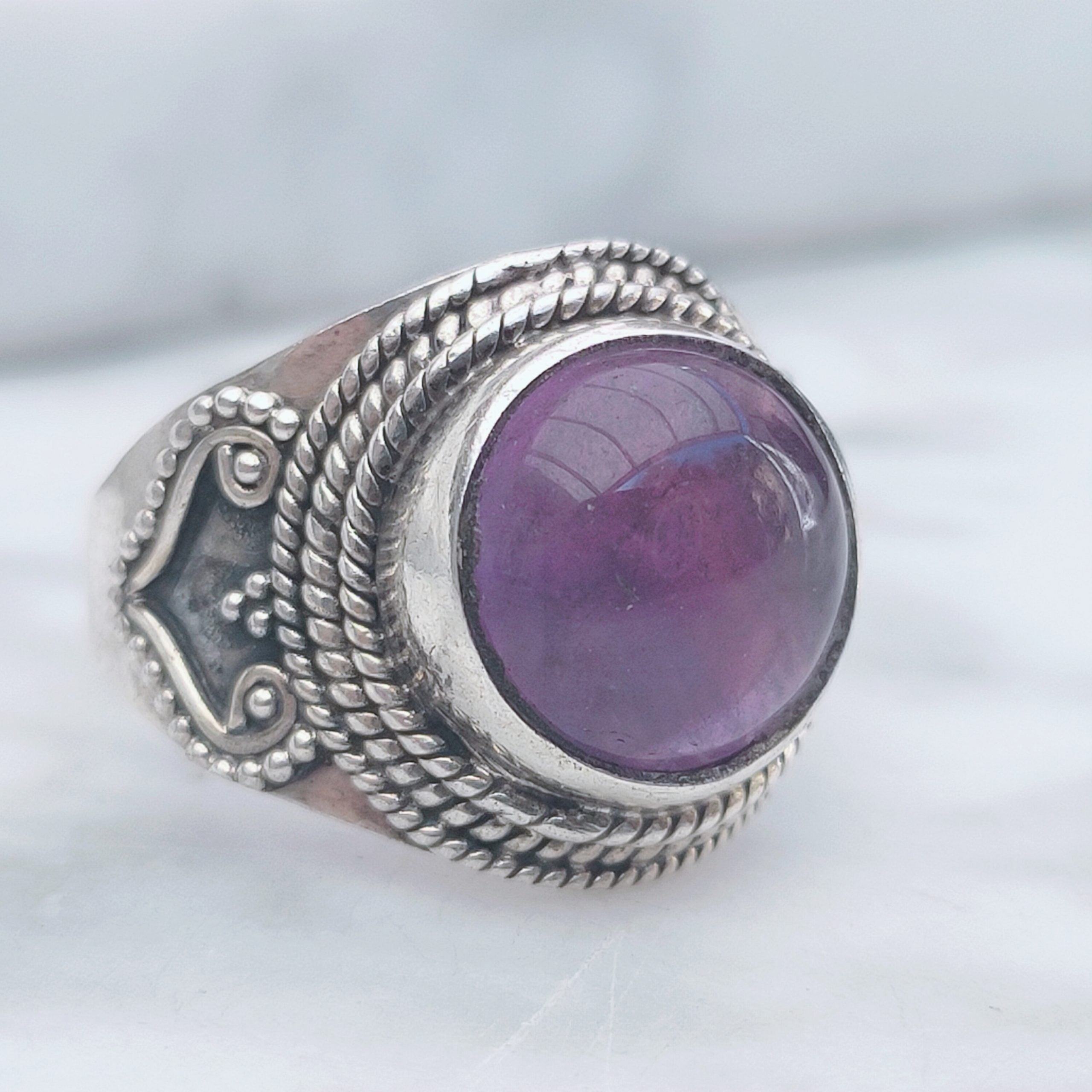 Ring | Sterling zilver & amethist | maat 18 image 3