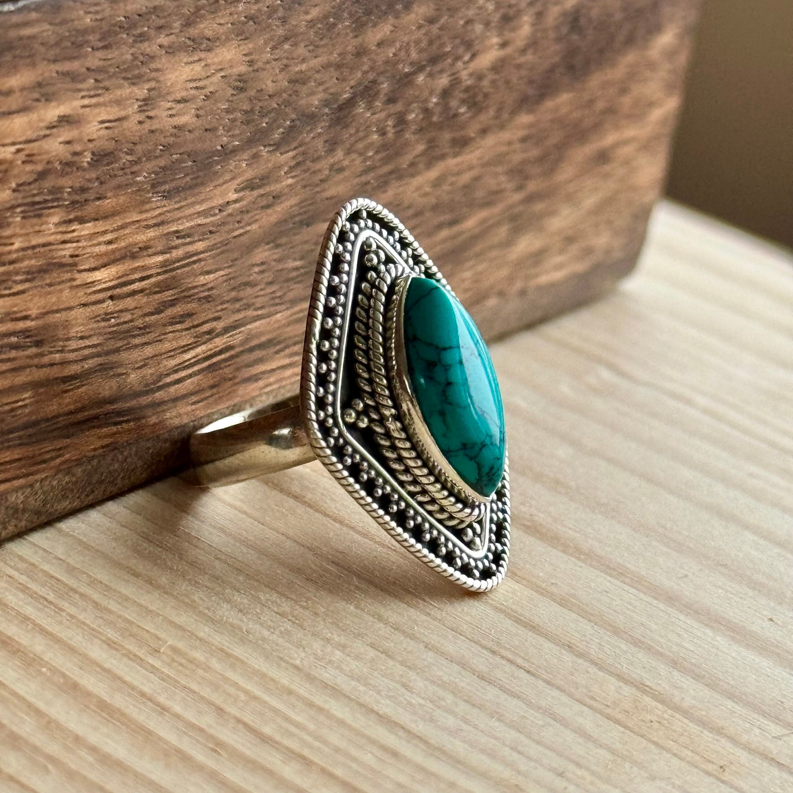 Ring | Sterling zilver & turkoois | maat 17,25 image 2