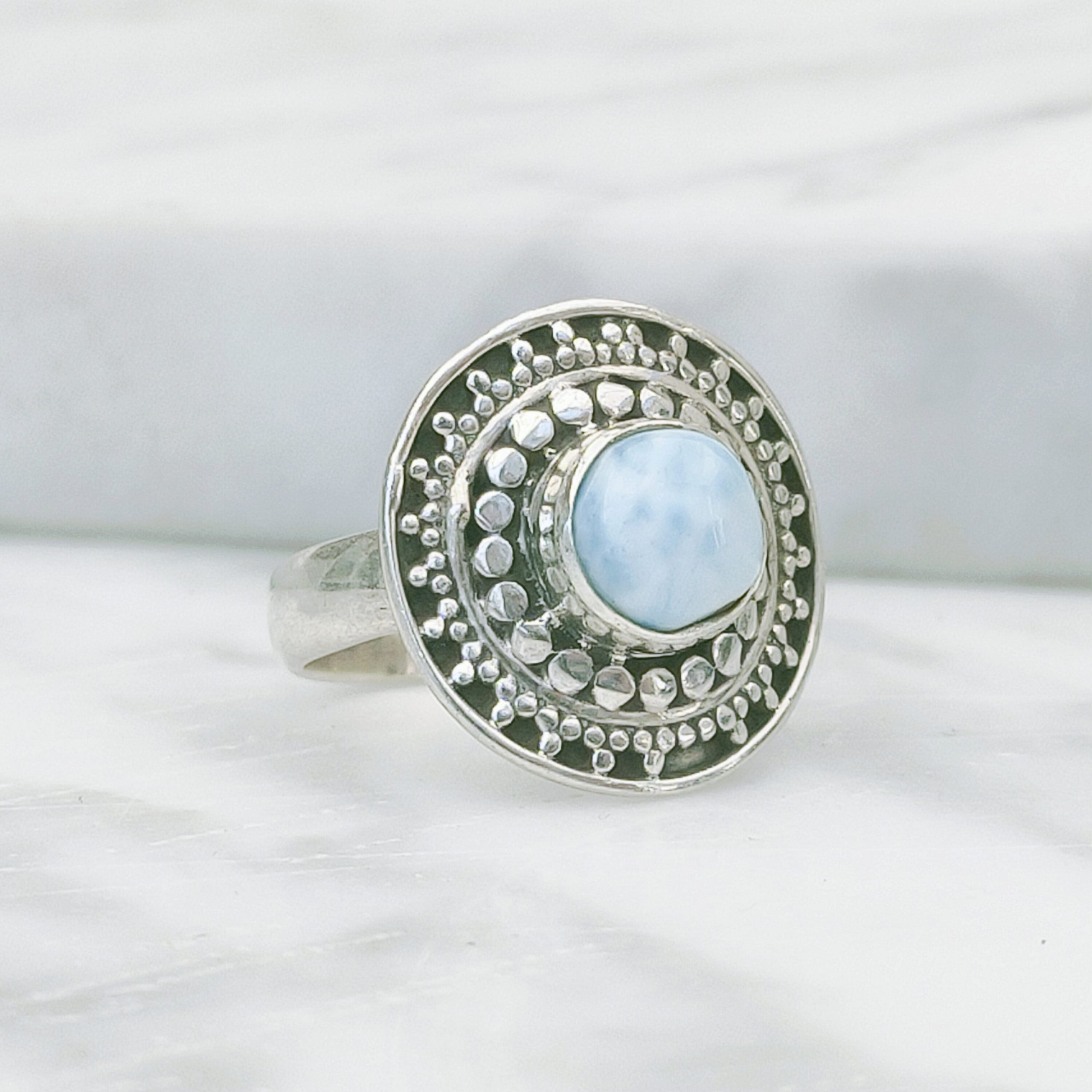 Ring | Sterling zilver & larimar | maat 15,5 image 0