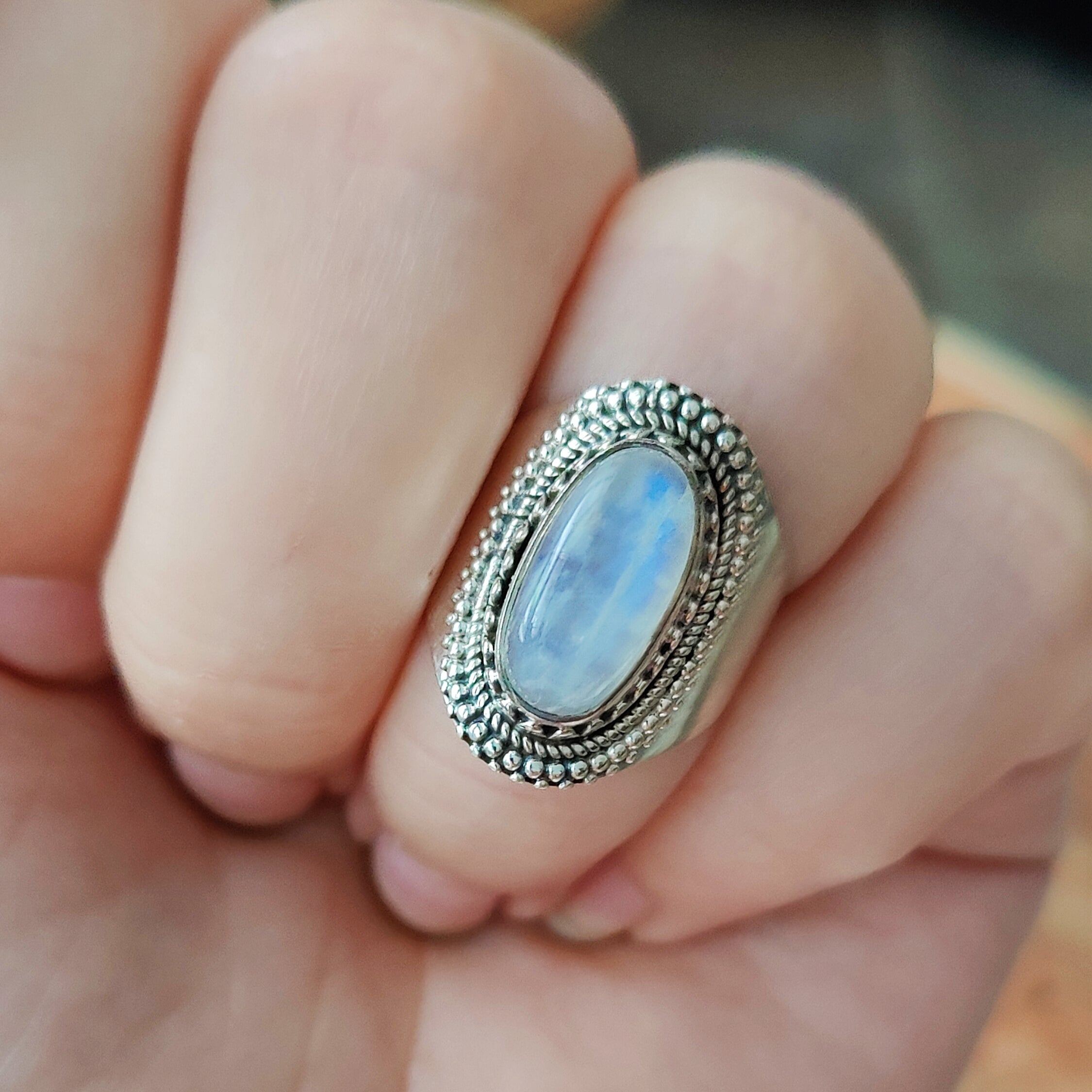 Ring | Sterling zilver & maansteen | maat 17 image 1