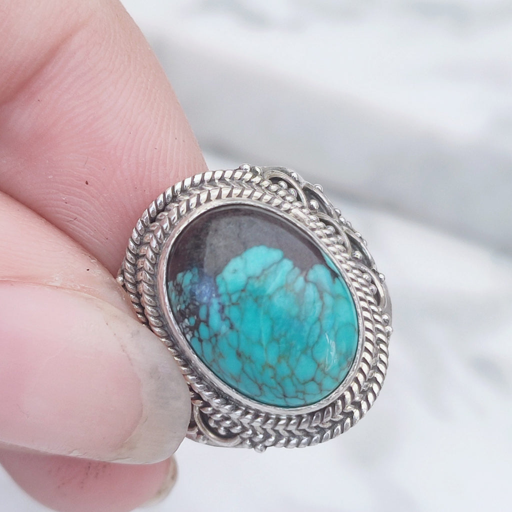 Ring | Sterling zilver & turkoois | maat 17 image 3