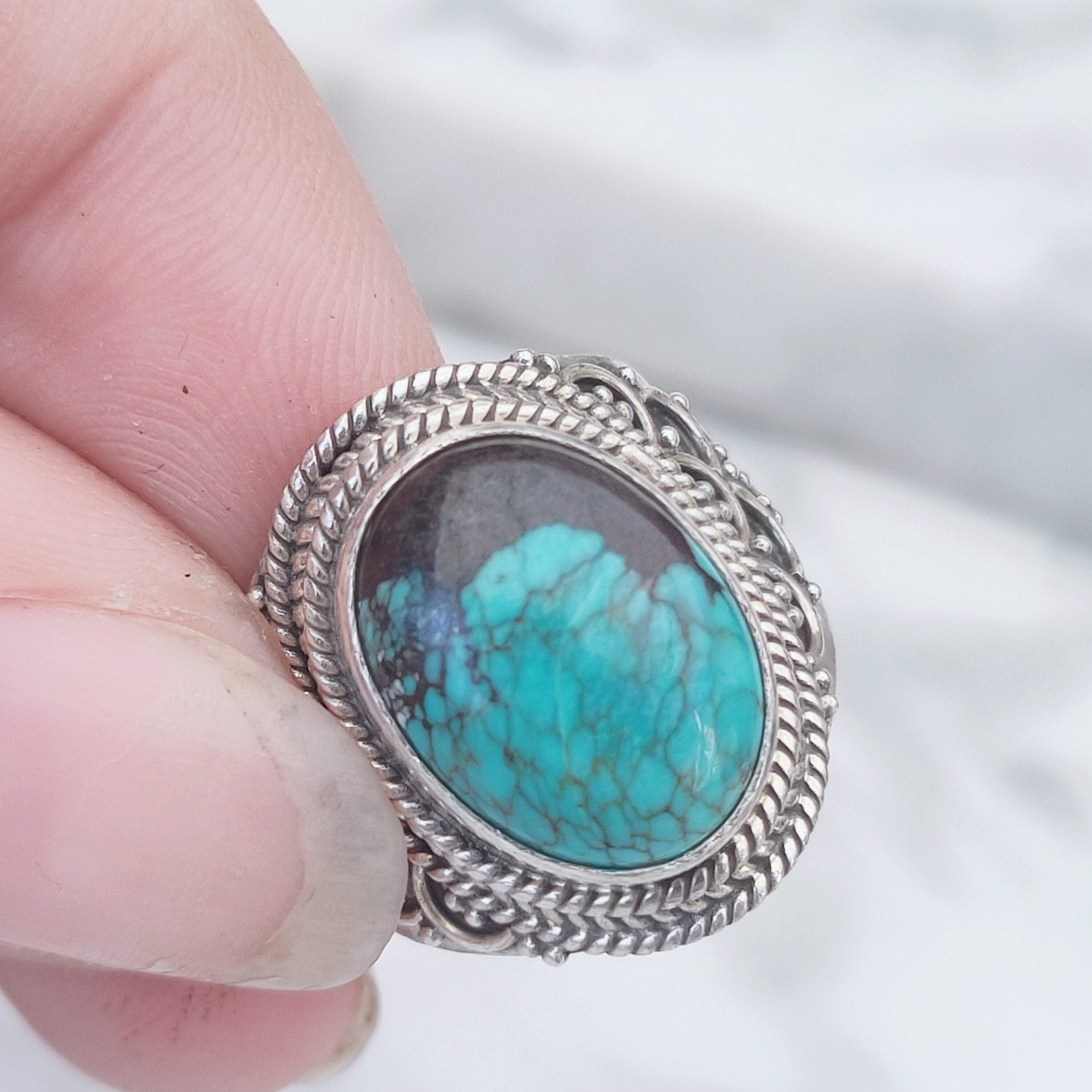 Ring | Sterling zilver & turkoois | maat 17 image 3
