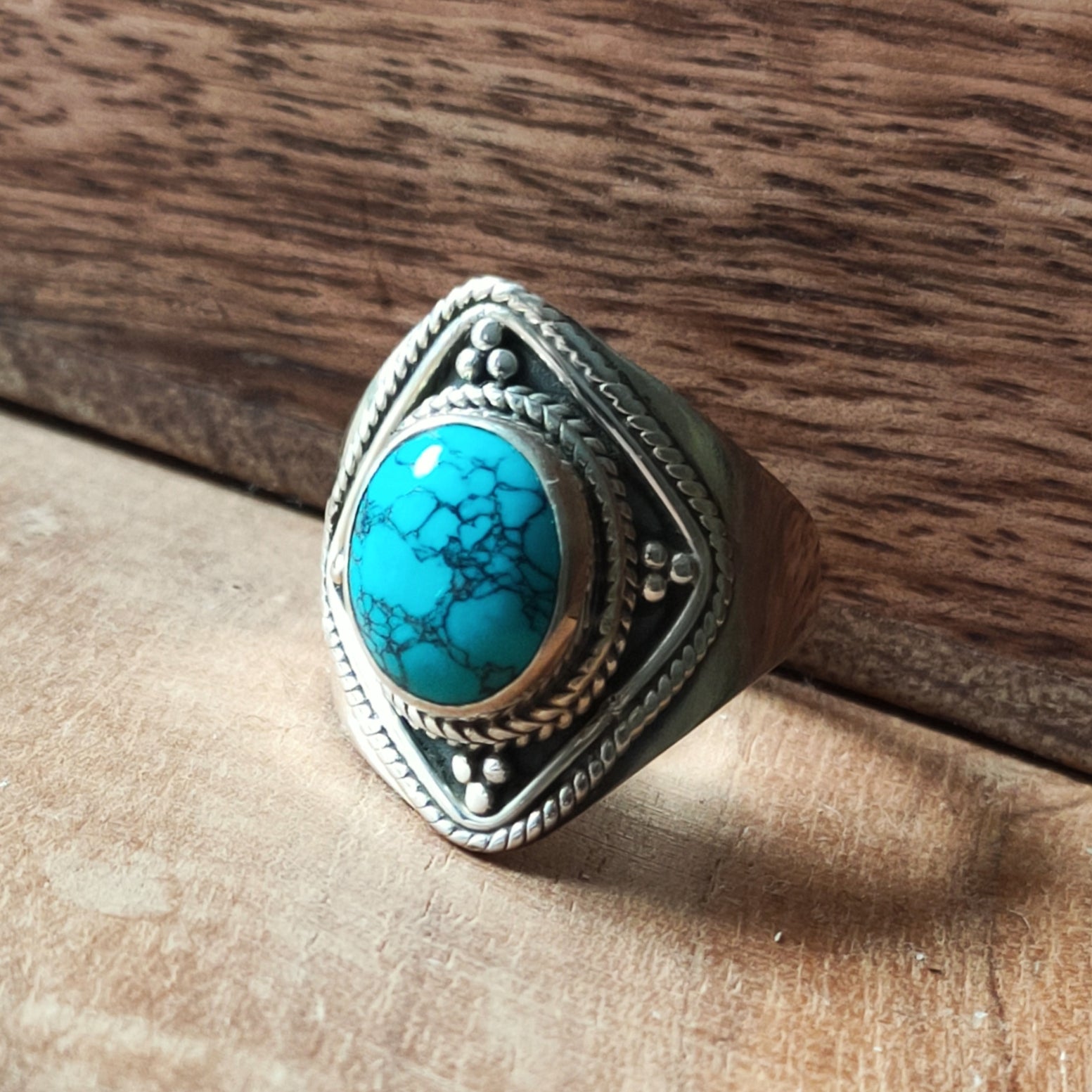 Ring Agni | Sterling zilver & turkoois | maat 18 image 0