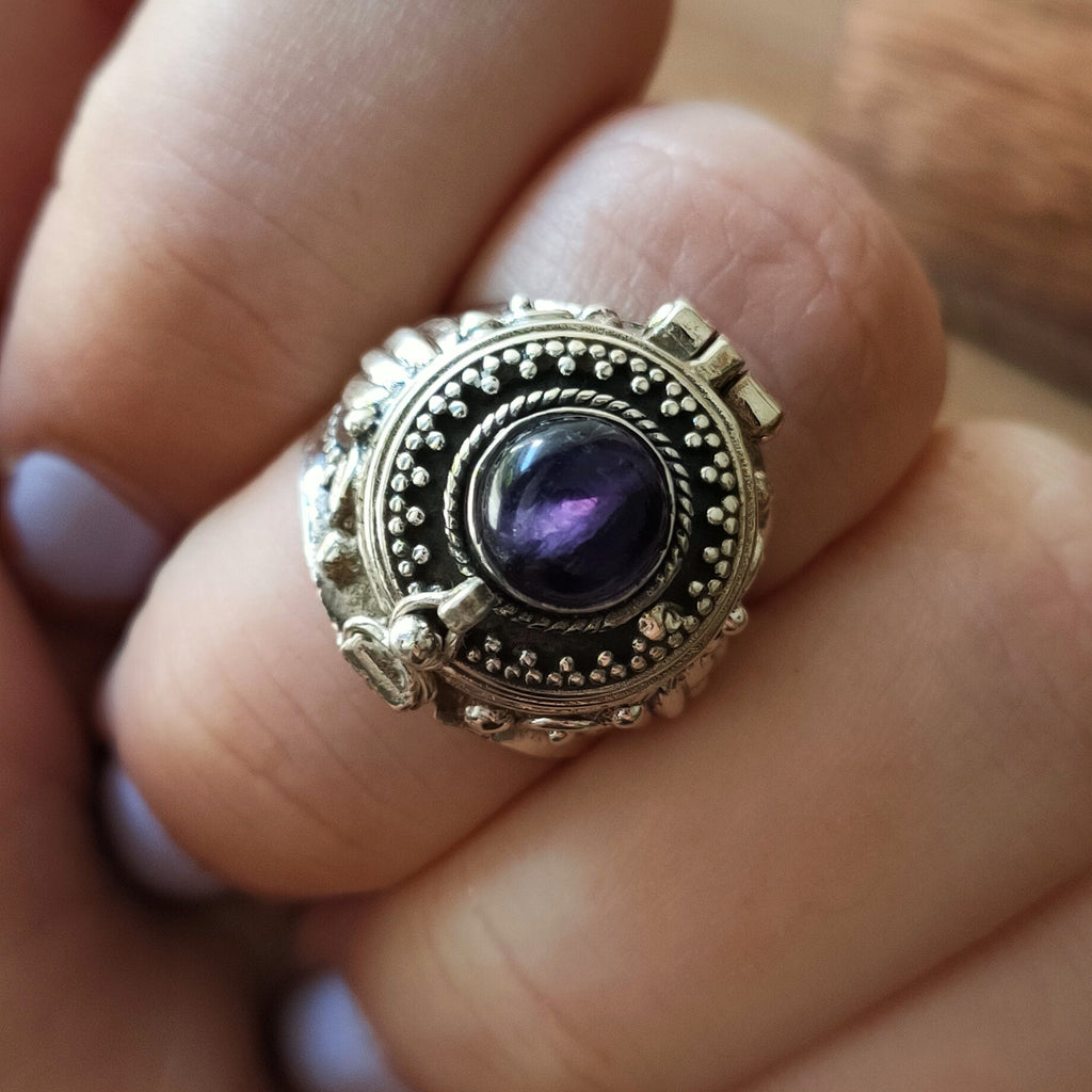 Poison box ring | Sterling zilver & amethist | maat 17,5 image 2