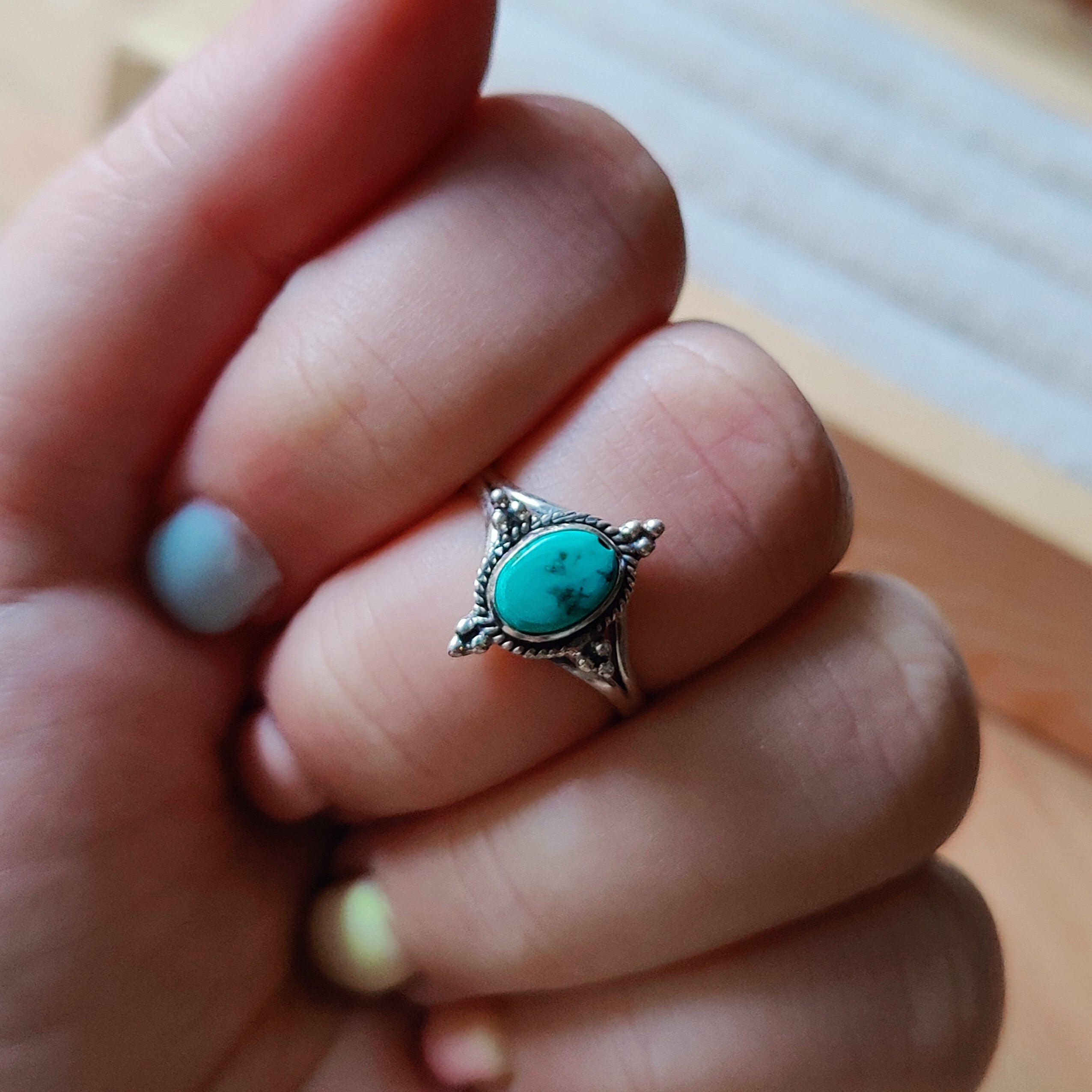 Ring | Sterling zilver & turkoois | maat 17,75 image 1