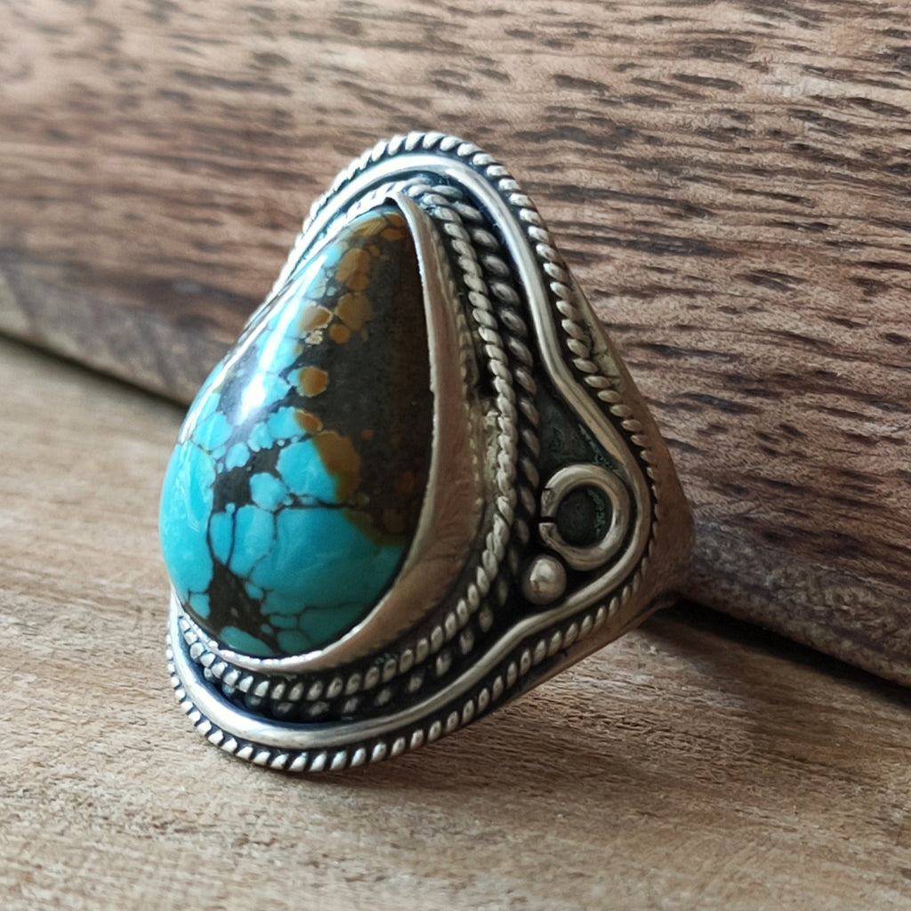 Ring | Sterling zilver & turkoois | maat 18 image 3