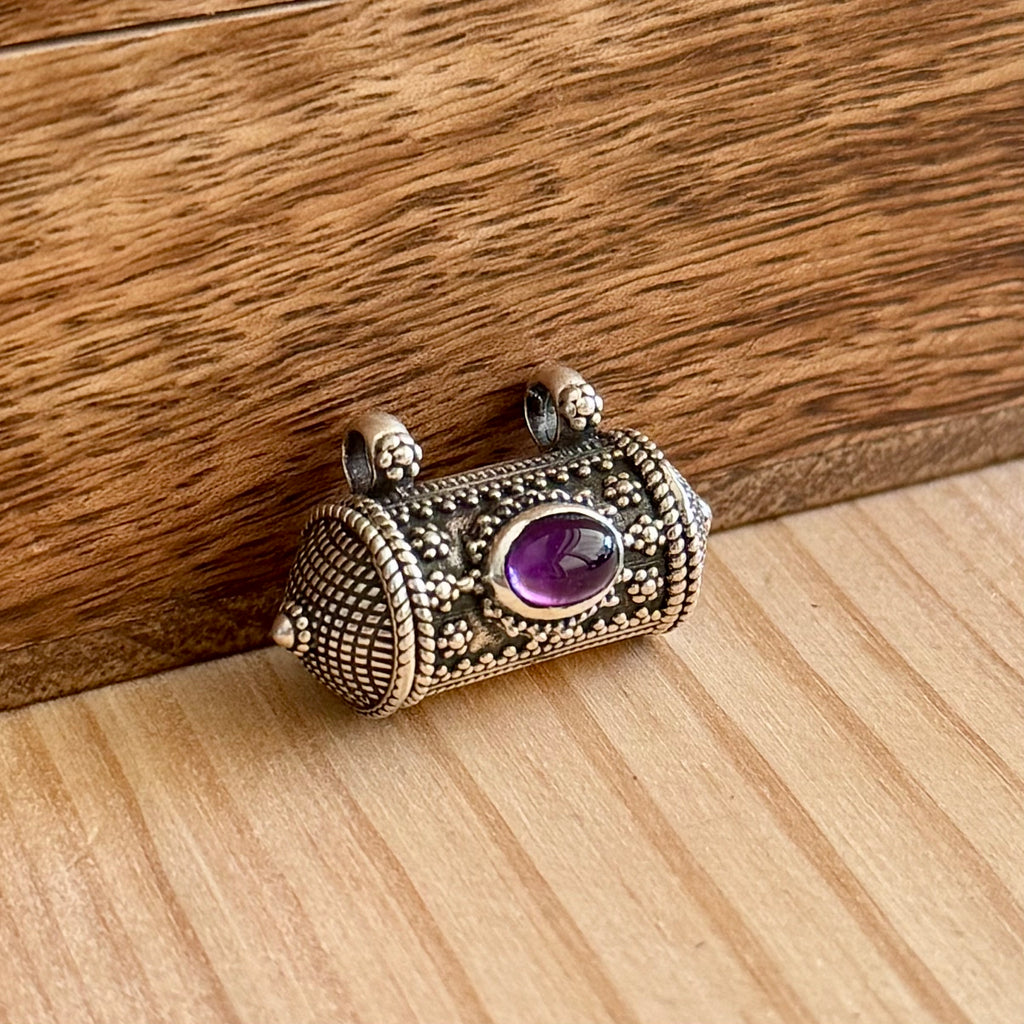 Prayer box Nawa | Sterling zilver & amethist image 0