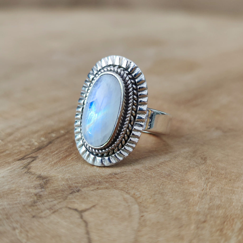 Ring | Sterling zilver & maansteen | maat 17 image 0