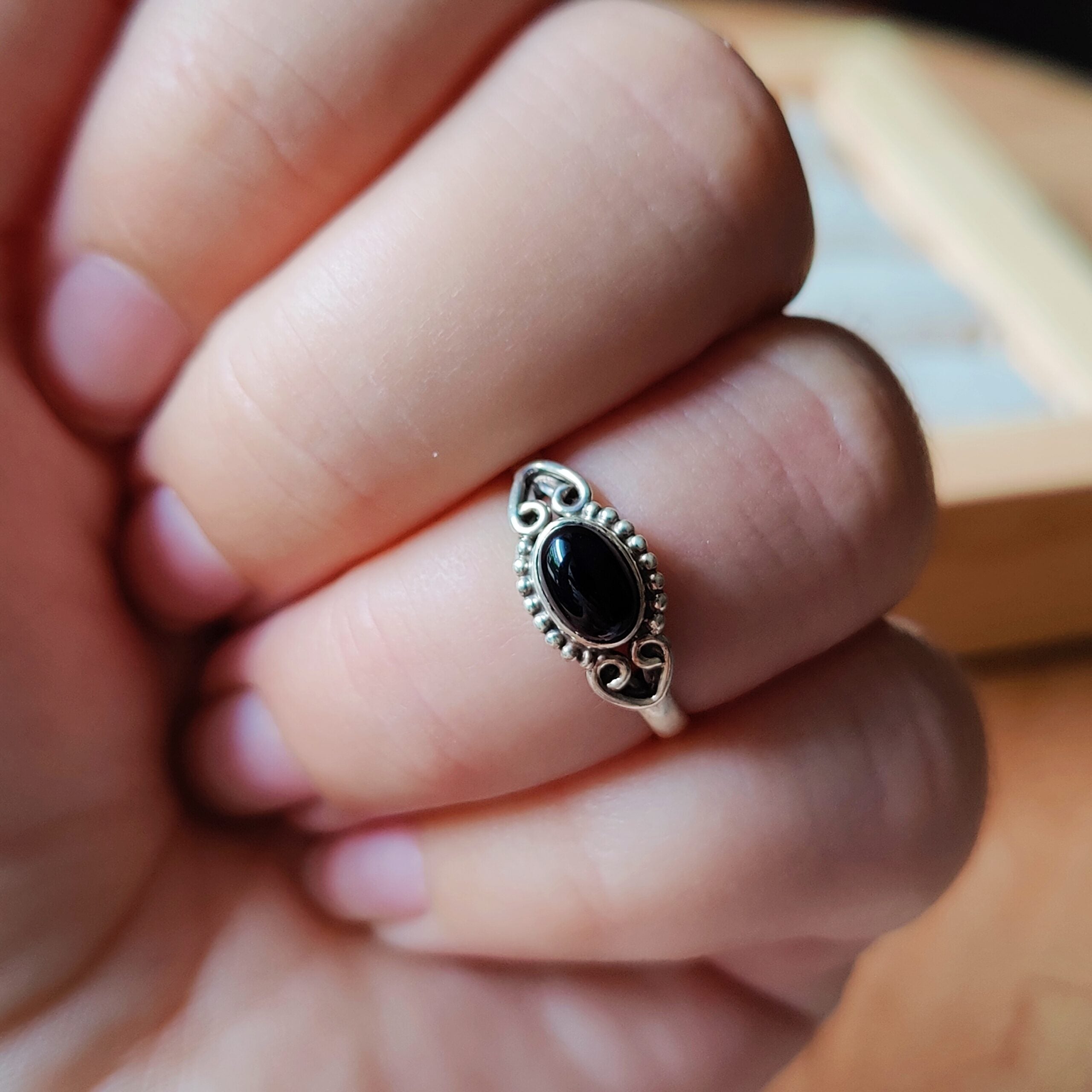 Ring | Sterling zilver & onyx | maat 18,25 image 2