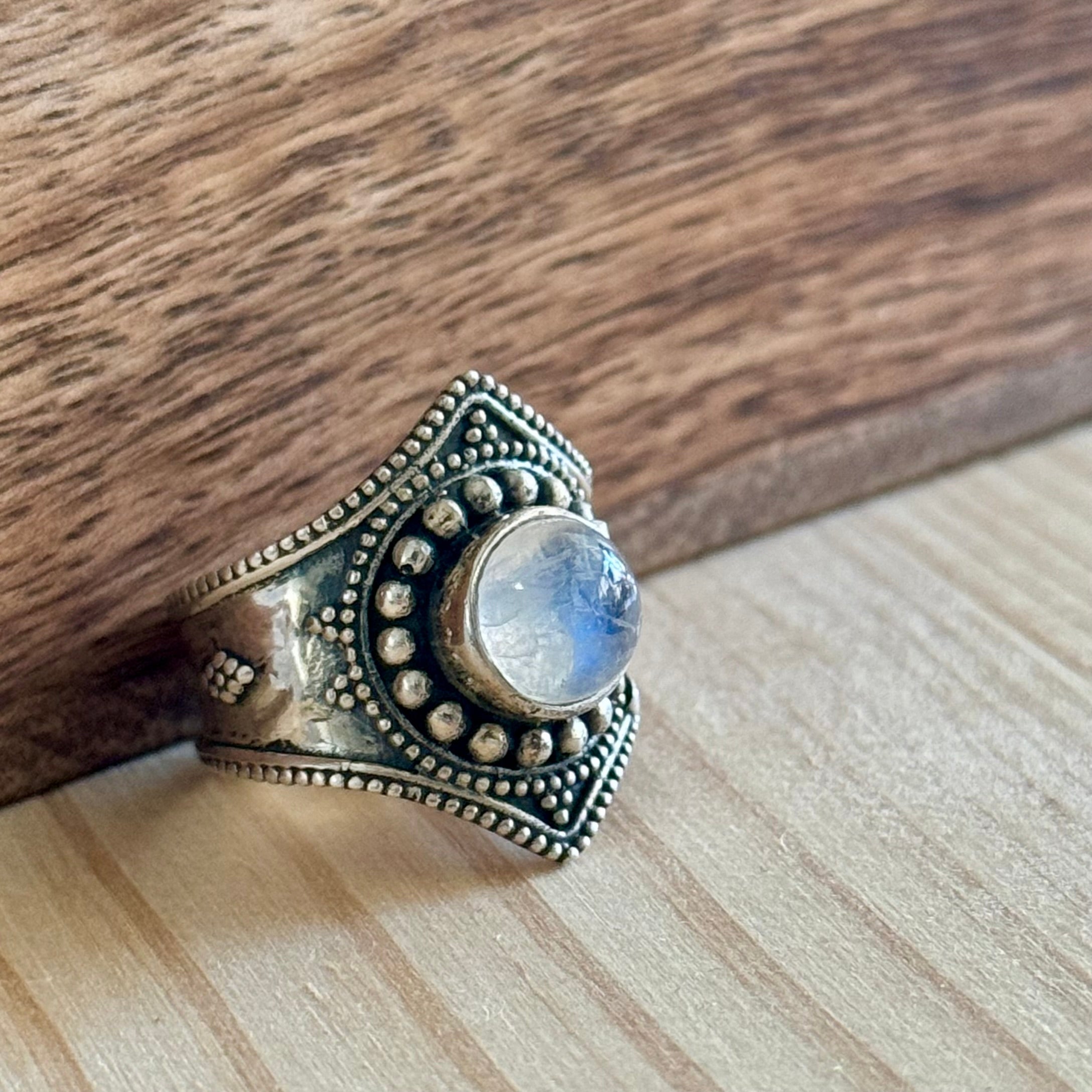 Ring | Sterling zilver & maansteen | maat 17,75 image 0
