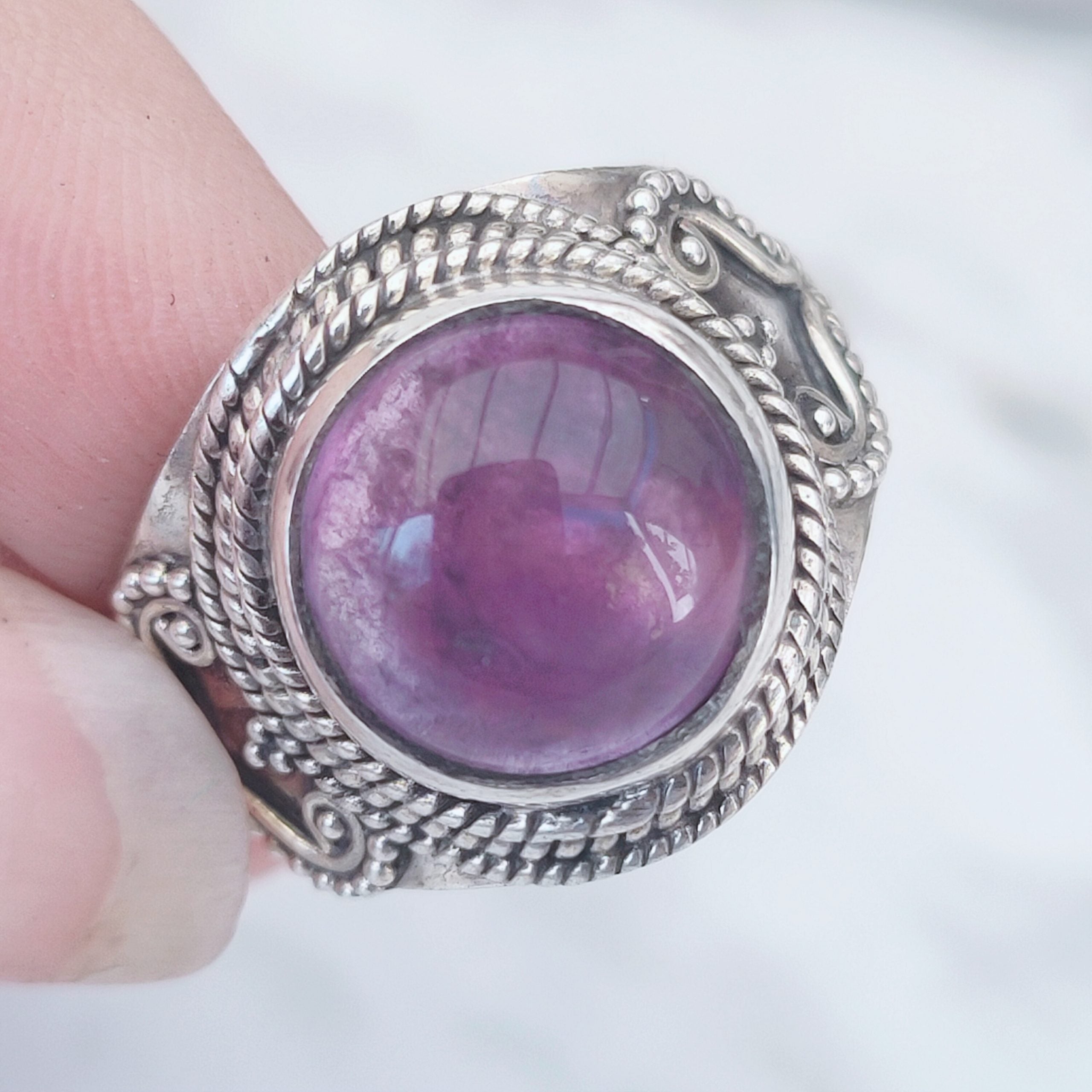 Ring | Sterling zilver & amethist | maat 18 image 1